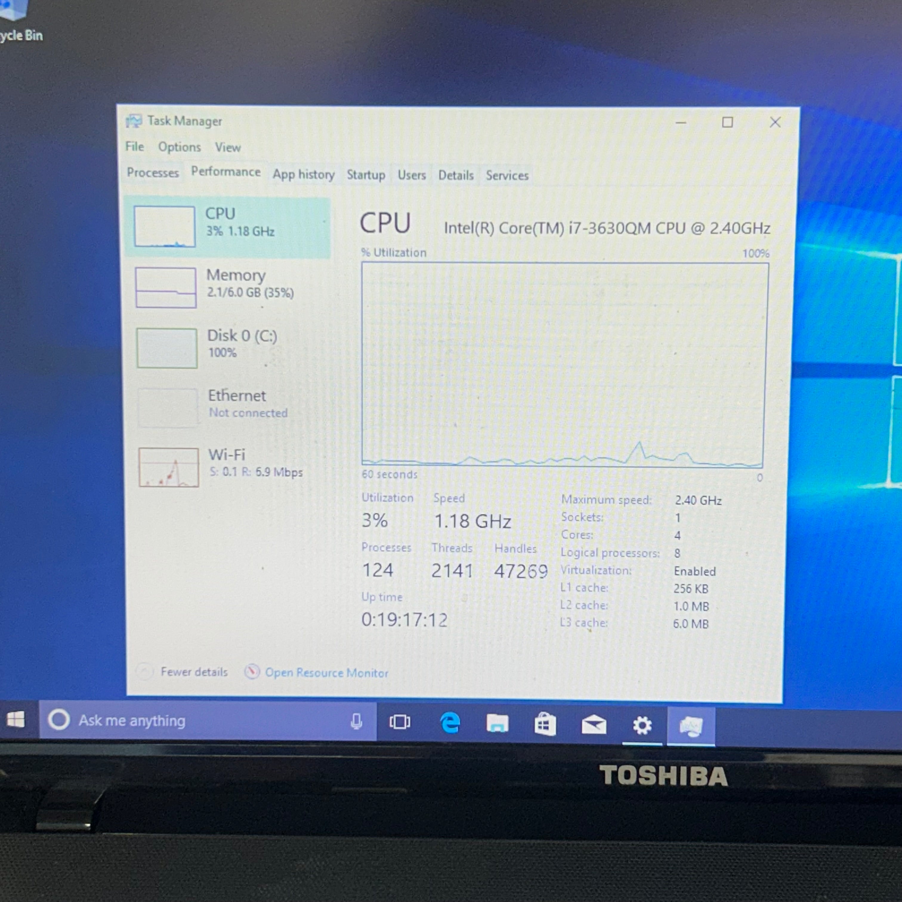 Toshiba Satellite S850 Core i7 2.4GHz,6GB RAM,512GB 15.6" Gray Laptop