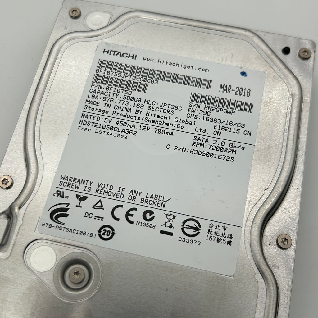 Lot of 16 Hitachi 500GB 3.5" SATA Hard Drives HDS721050CLA362 Bulk Untested