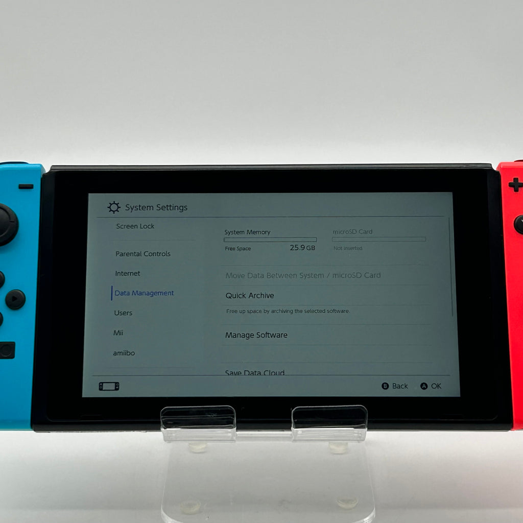 Nintendo Switch HAC-001(-01) - Neon Red/Neon Blue 32GB Handheld Black Console Set