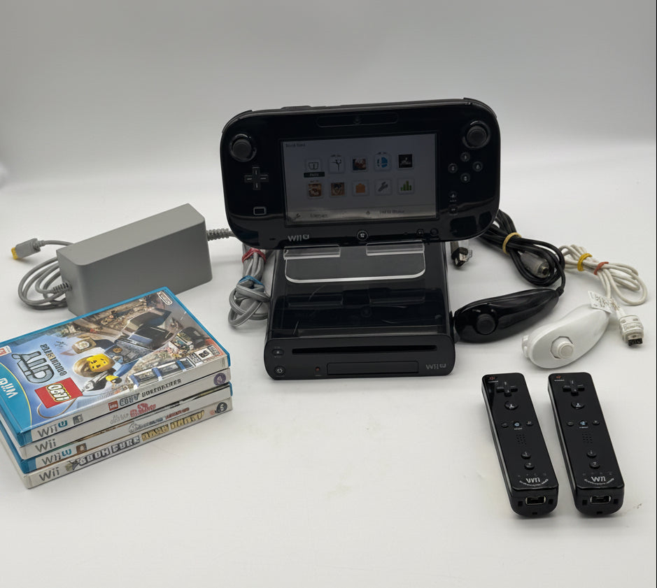 Nintendo Wii RVL-002 32GB w/Gamepad WUP-101(02) & Accessories - Tested