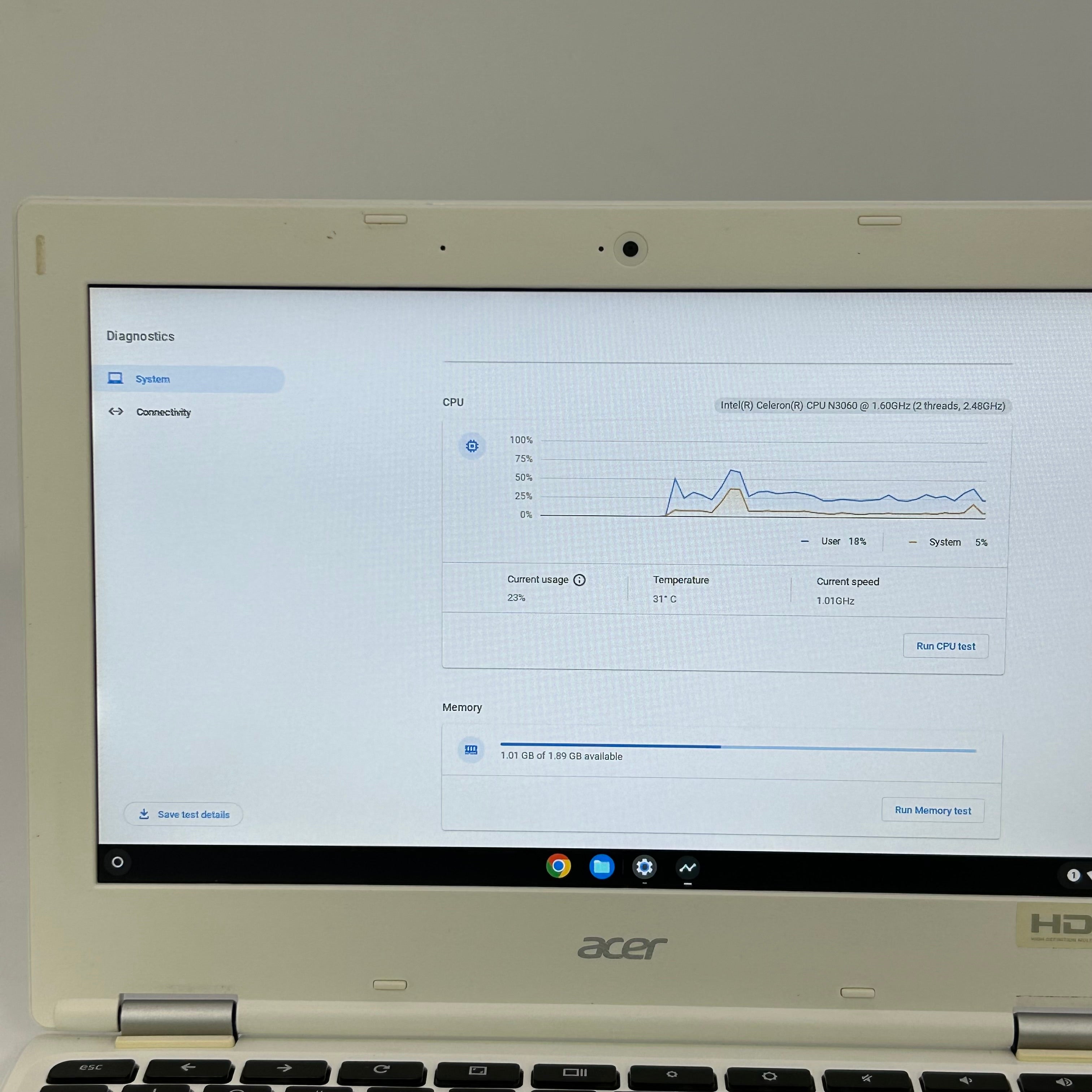 Acer Chromebook 11 CB3-132-C9M7 11.6-inch Intel Celeron N3060 2GB RAM 16GB eMMC White