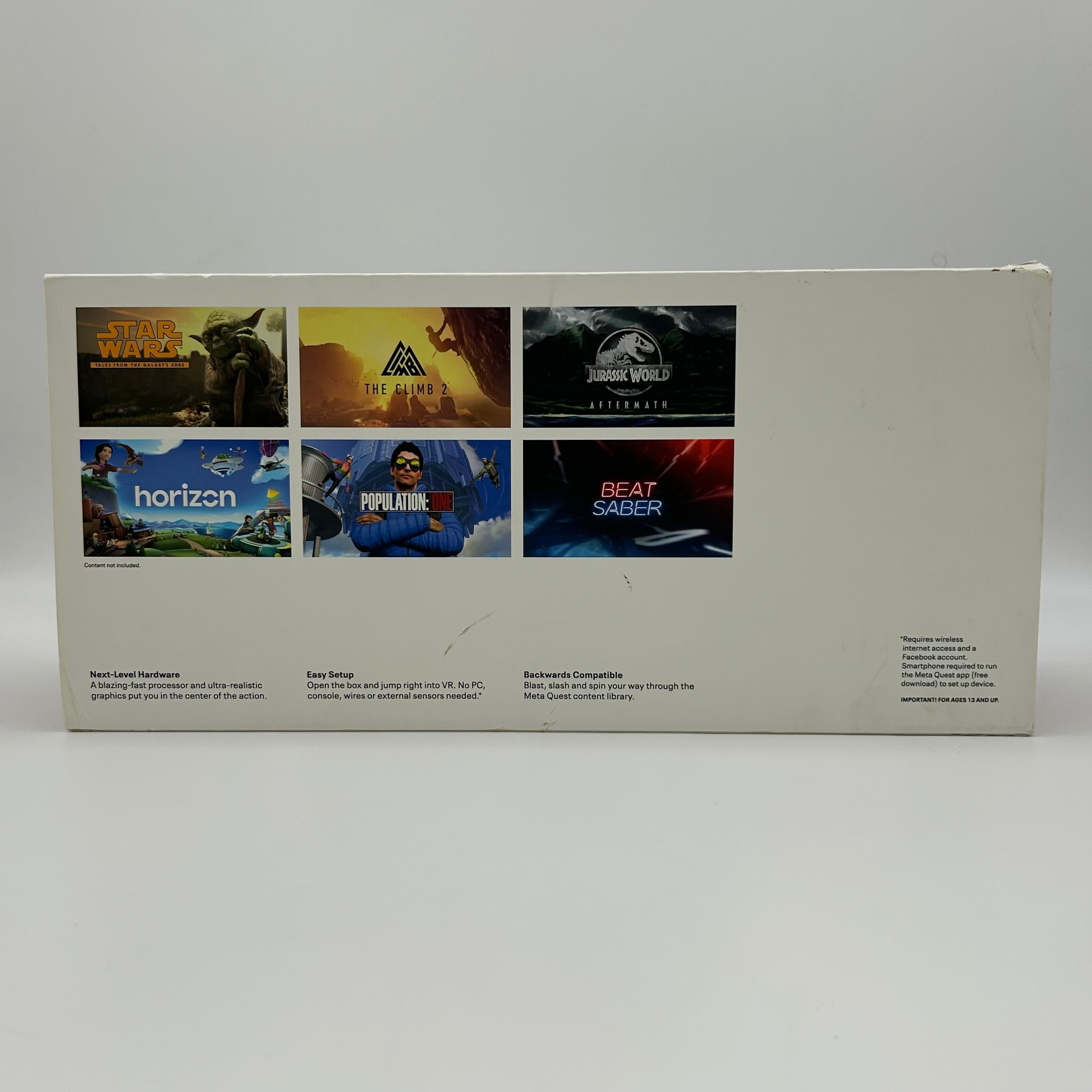 Meta Quest 2 128GB All-in-One VR Headset + Controllers + Original Box - White - Used With Box