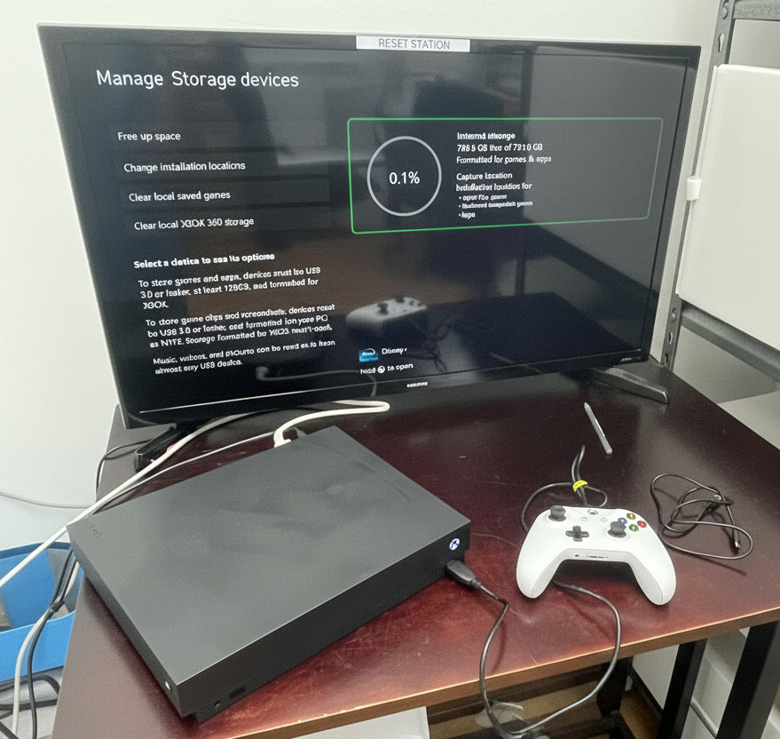 Microsoft Xbox One X 1TB 1787 Console Bundle w/ Cords & Controller