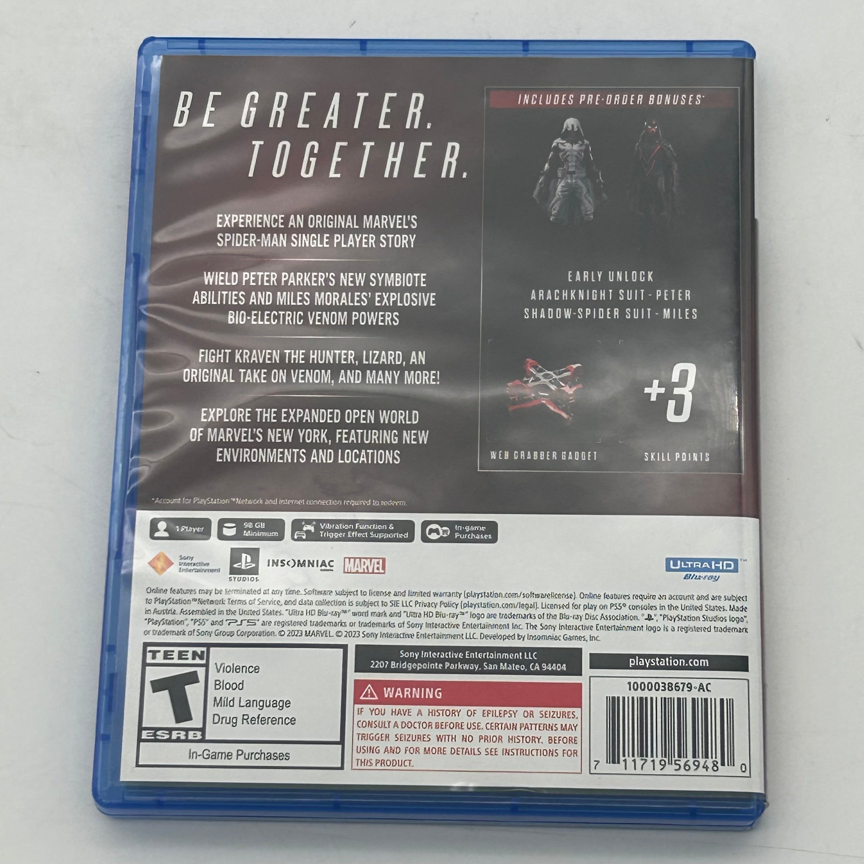 Marvel Spiderman 2 [Launch Edition] (Sony PlayStation 5 PS5, 2023)