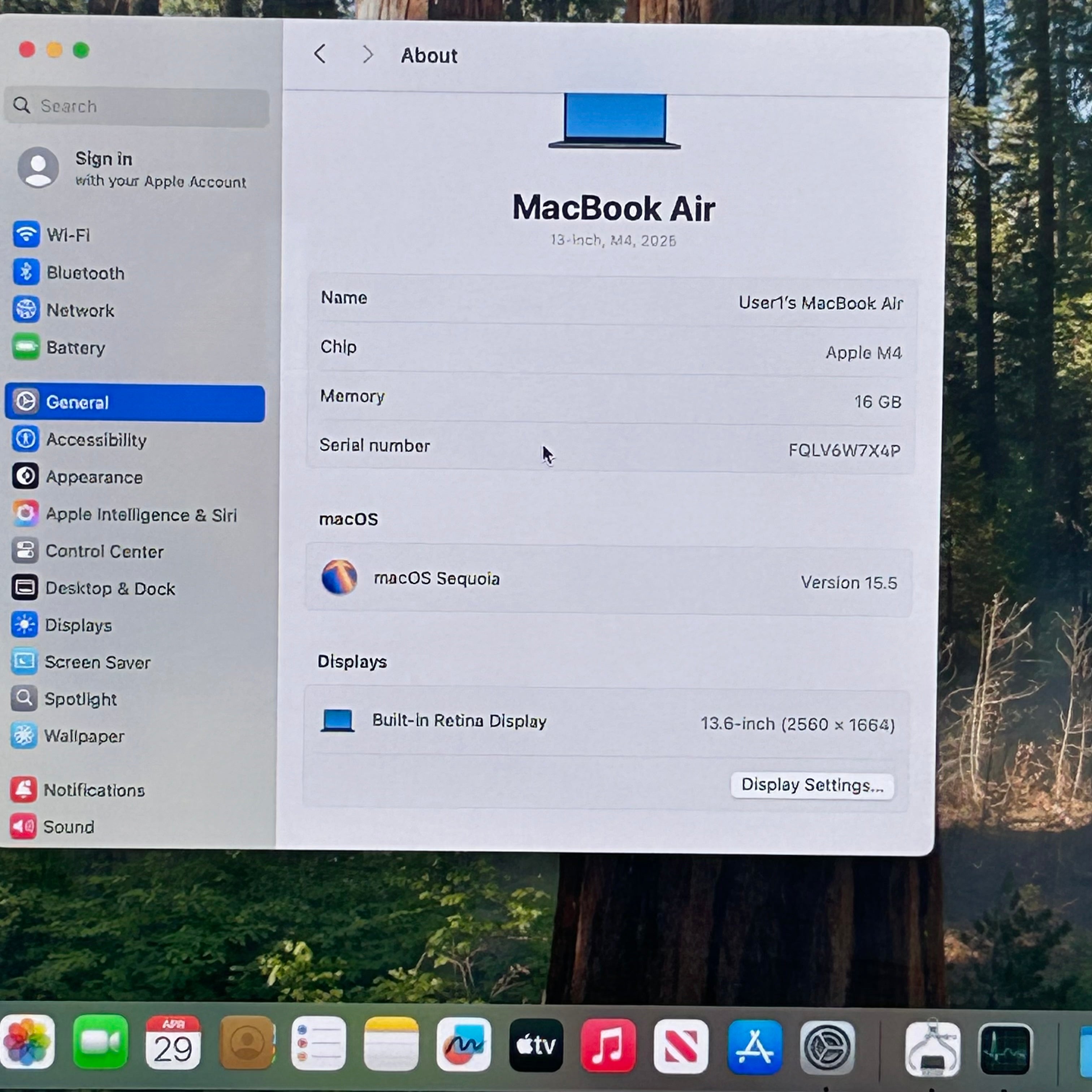 Apple MacBook Air 13" M4 16GB RAM 256GB SSD A3240 2025 Blue BH 100%