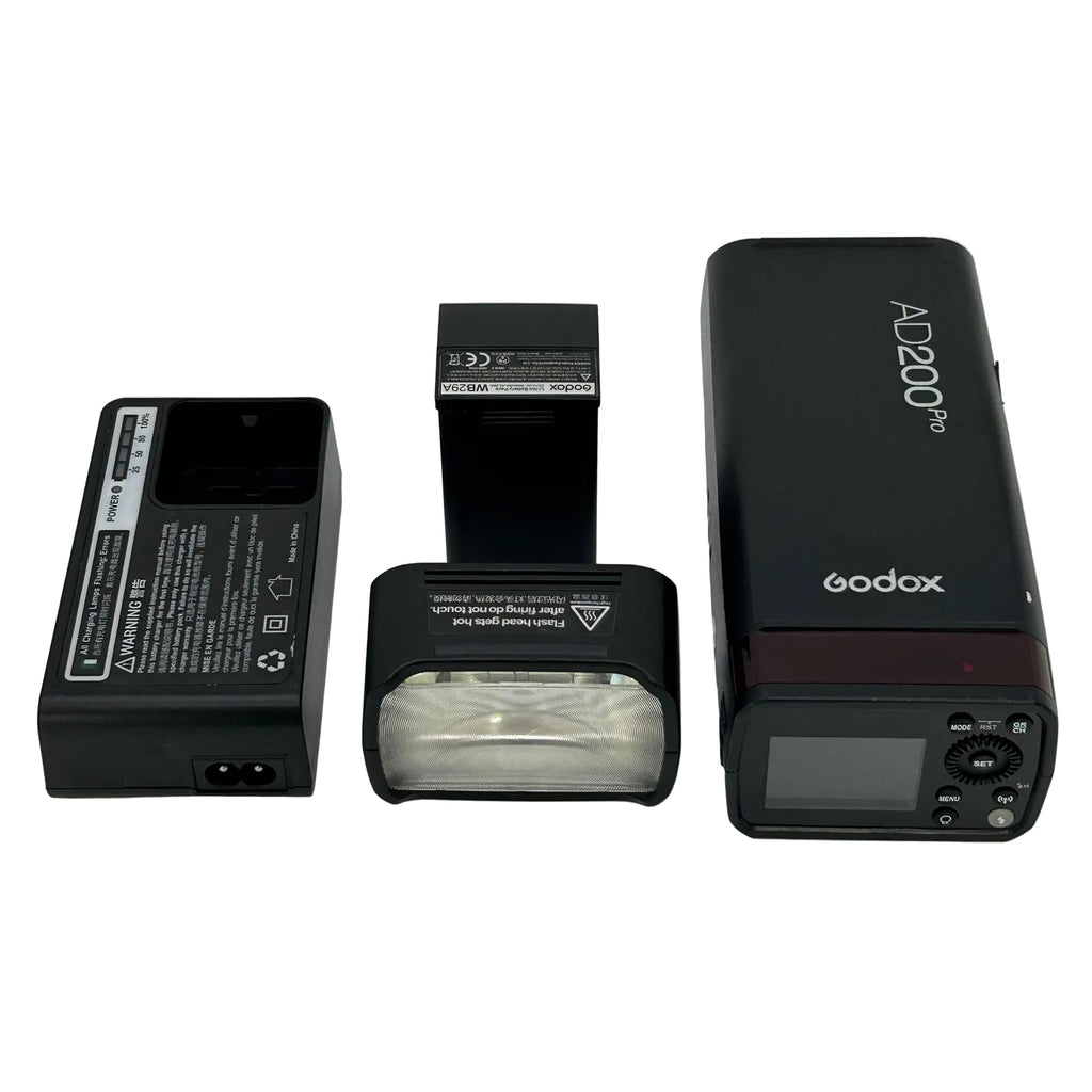 Godox AD200 Pro Pocket Flash w/ Case, 1 Heads, Battery & Charger - No Power Cable - Used
