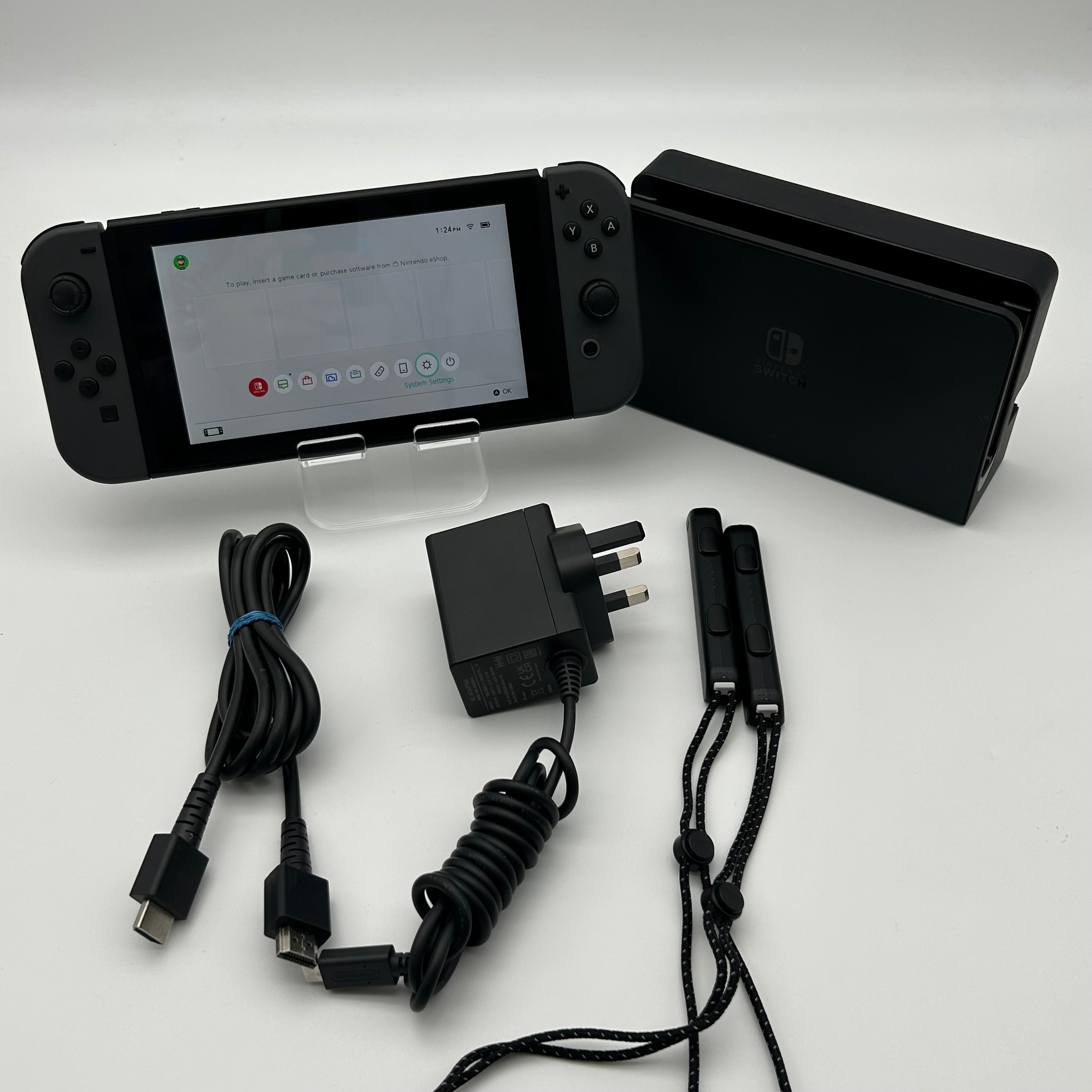 Nintendo Switch OLED Model 2021 32GB (HEG-001) Black - Dock AC Case Included - Used