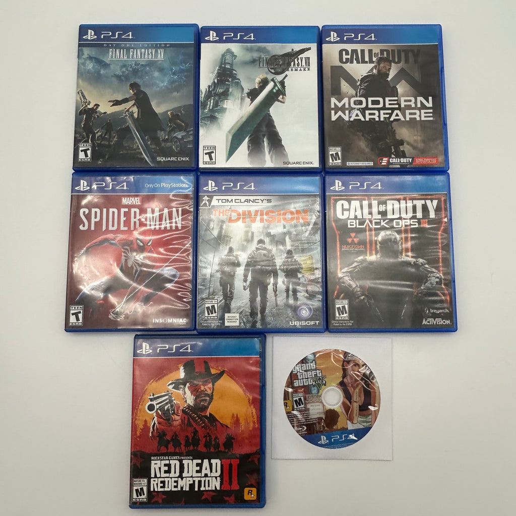 Sony PlayStation 4 PS4 500GB Black Console CUH-1115A Bundle, Controllers - TESTED w/ 8 Games