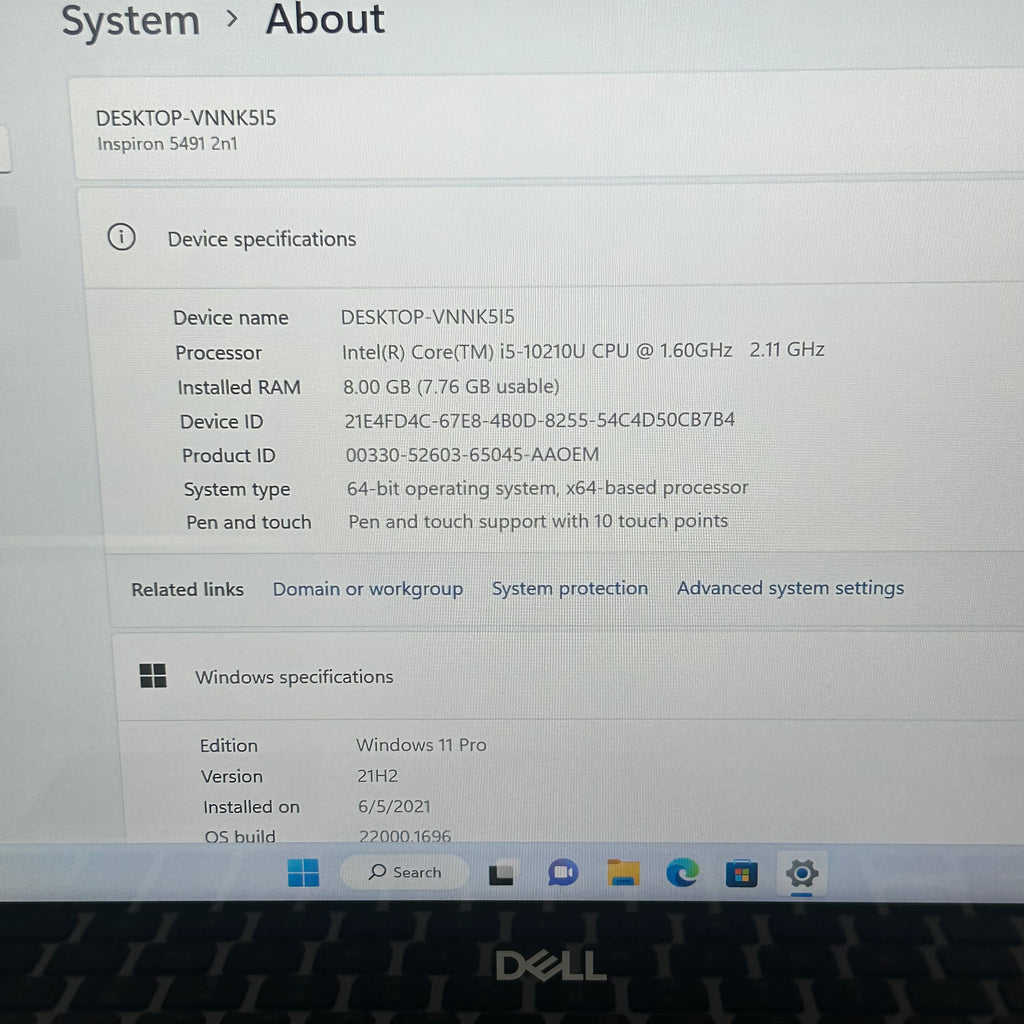 Dell Inspiron 5000 14" HD 2-in-1 Touch-Screen Laptop, Core i5-10210, 8GB RAM, 256G SSD