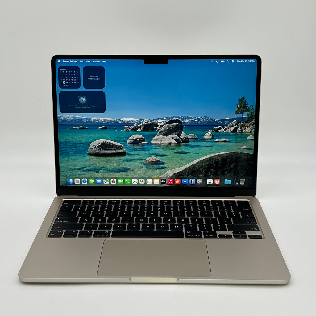 Apple MacBook Air 13.6" M2 8C GPU 3.5GHz 8GB RAM 256GB SSD A2681 - Starlight - Includes Front, Back, and Keyboard Case - Used