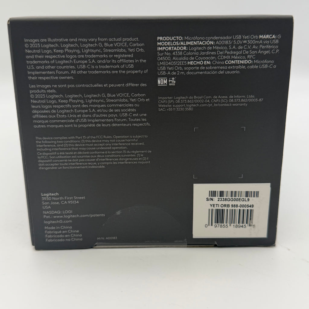 Logitech G Yeti Orb RGB USB Gaming Microphone