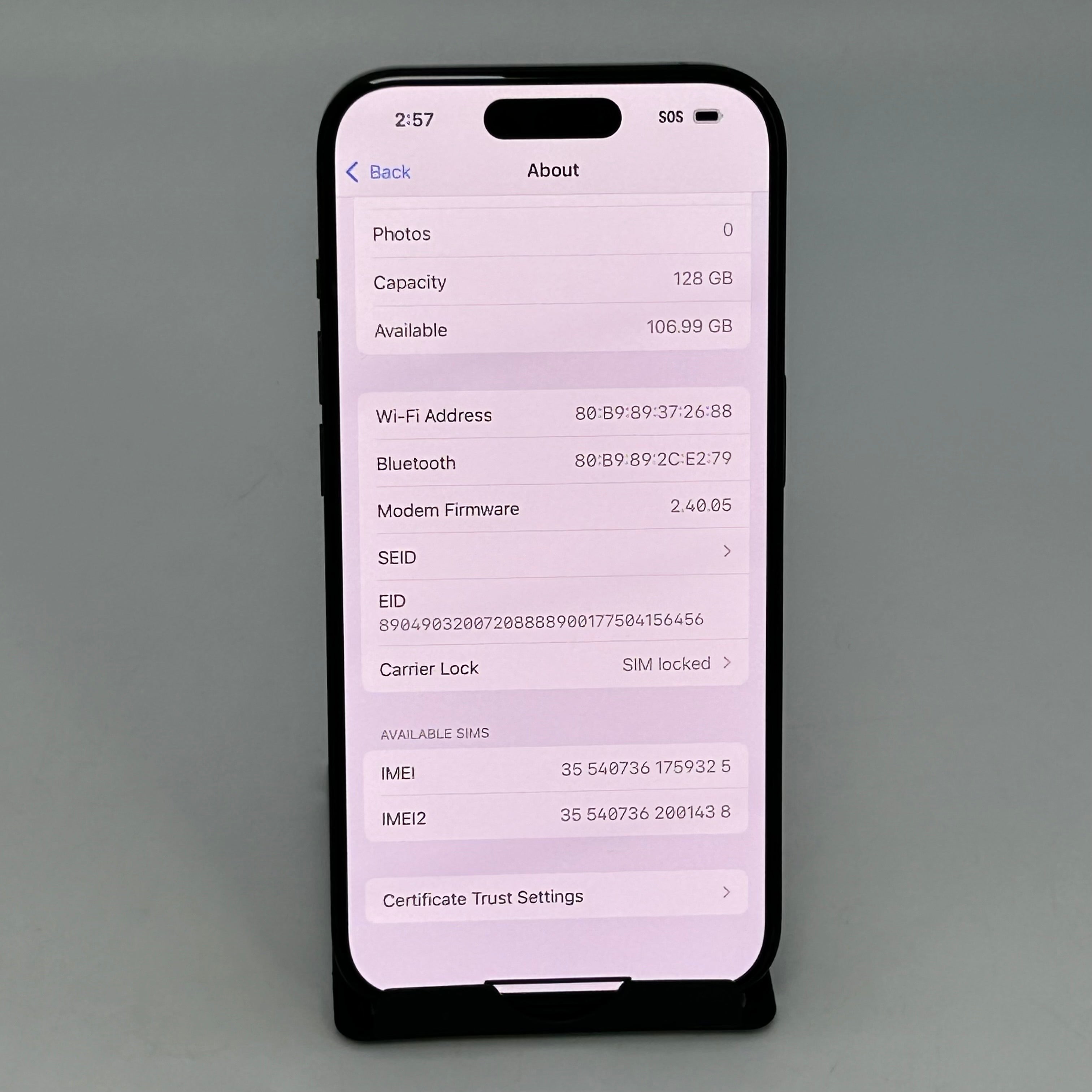 Apple iPhone 15 Pro - 128 GB - Black Titanium (T-Mobile) READ