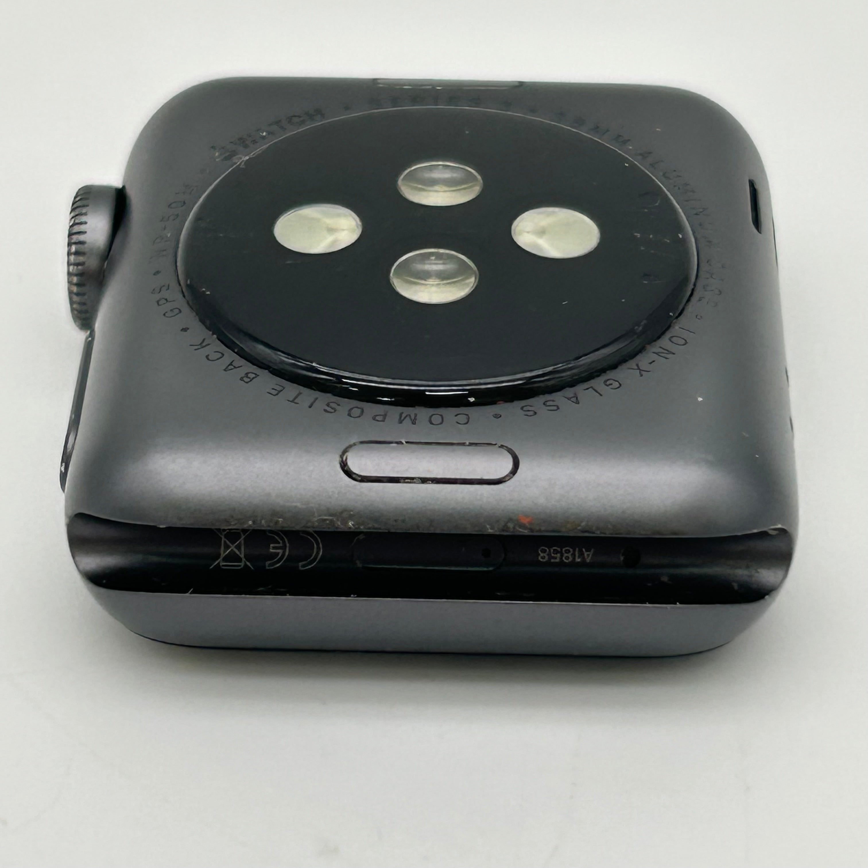 GPS Only Apple Watch Series 3 38MM Silver Aluminum Black Sport Band A1858
