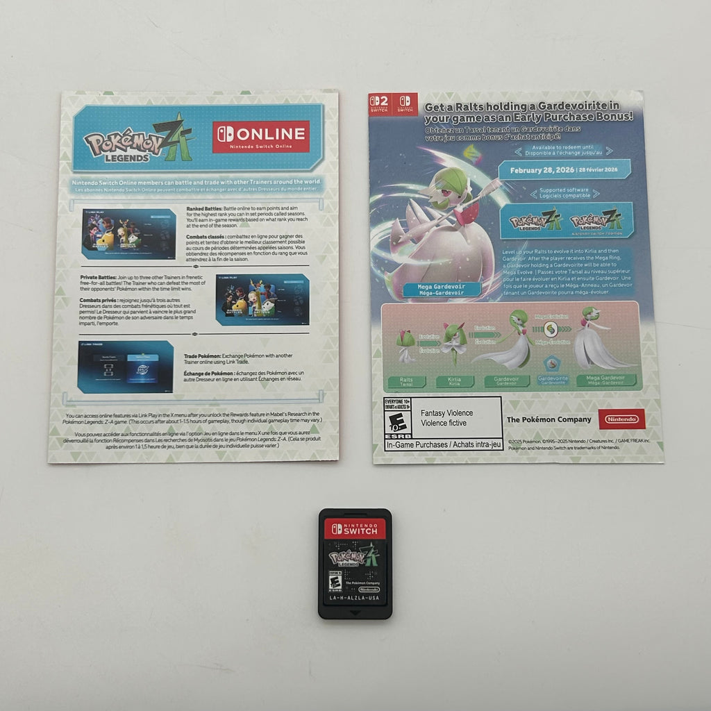 Nintendo Pokemon Legends ZA Switch 2 Version Tested Working W/ Case