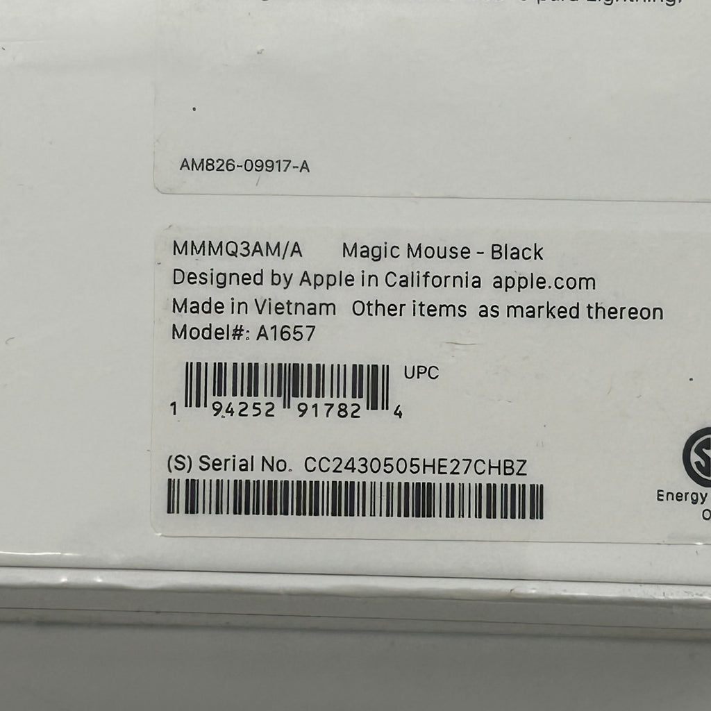 Apple Magic Mouse Black Multi-Touch Surface - MMMQ3AM/A NIB, Sealed