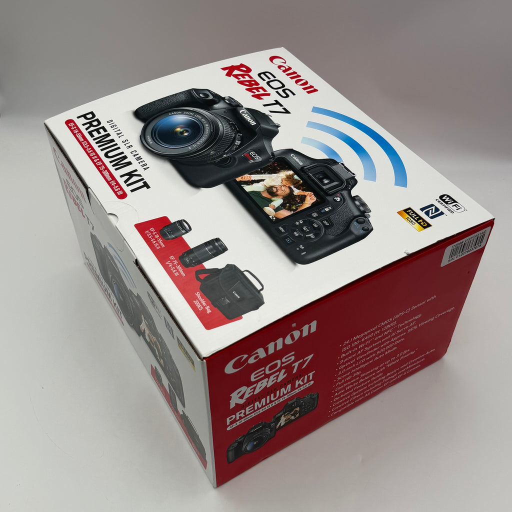NEW Canon EOS Rebel T7 24.1MP Digital Camera - Black (Kit with 18-55mm and 75-300mmg