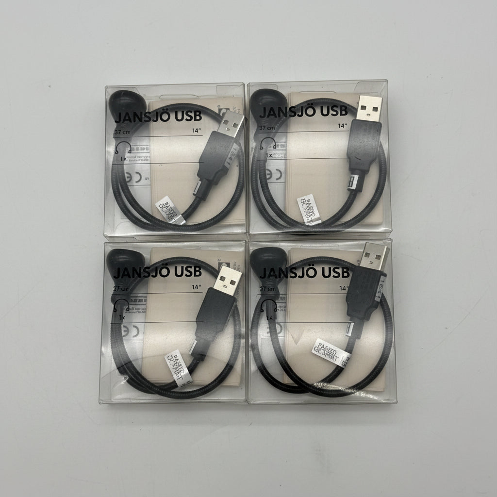 IKea JANSJO Led USB Lamp For Laptop Computer LOT of 4 Black, 702.912.32 JANSJÖ New