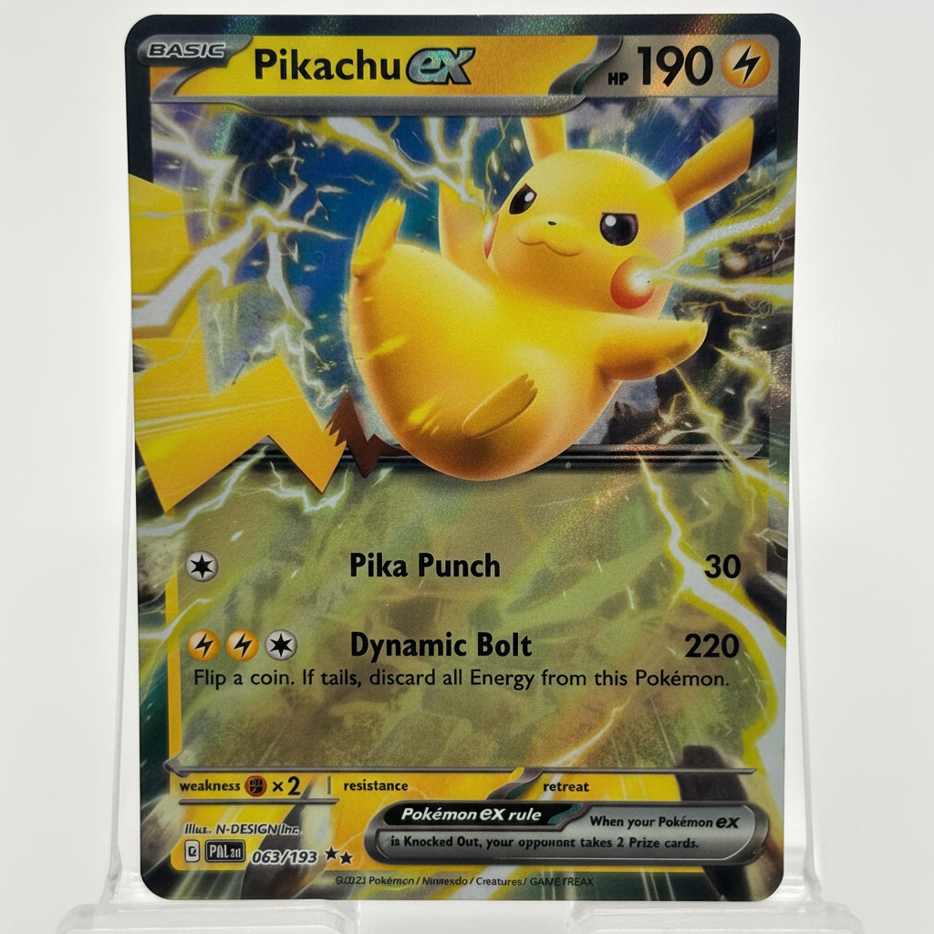 Pikachu Ex  #063/193 Black Used - A Raw Ungraded