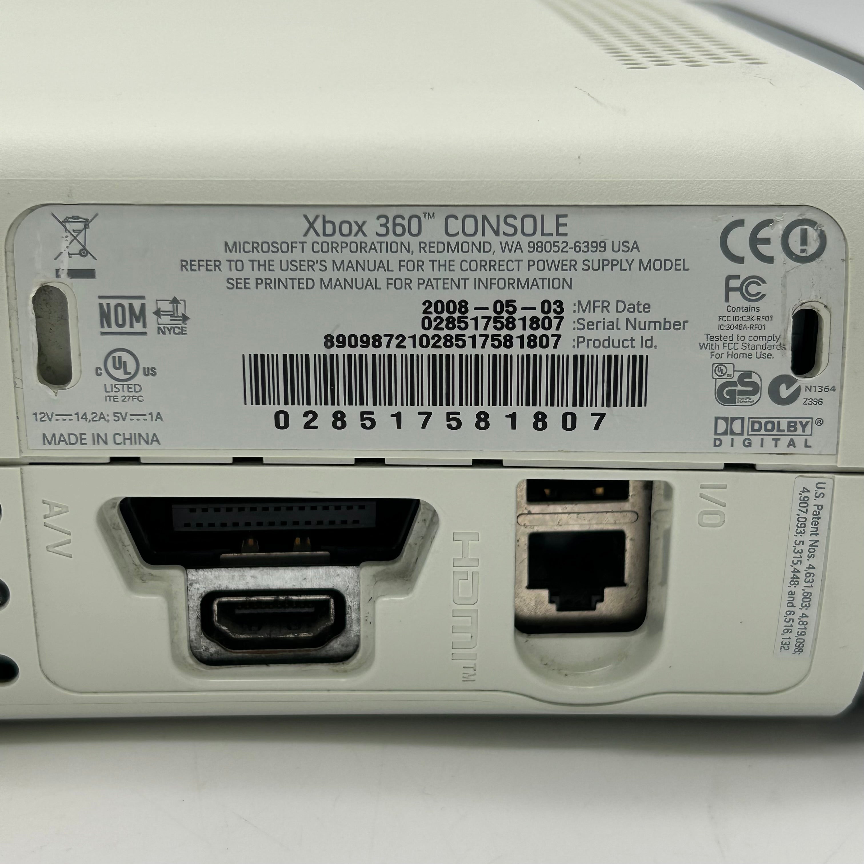 Microsoft Xbox 360 Console Bundle White 20GB Bundle - FOR PARTS/REPAIRS