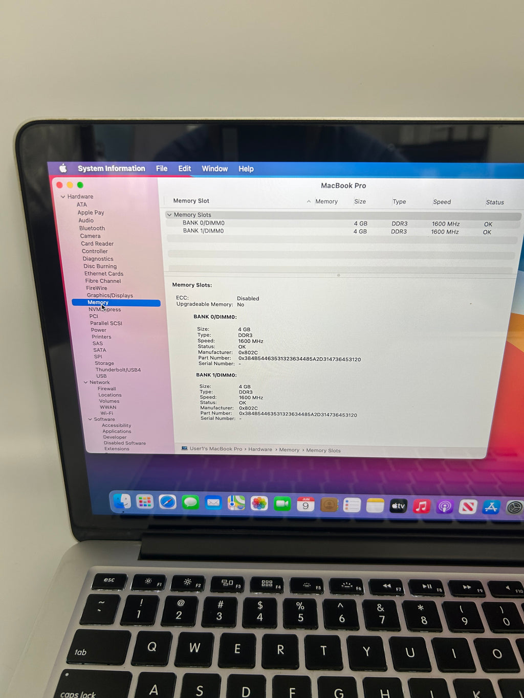 Apple MacBook Pro 13-inch Late 2013 2.4GHz Core i5 8GB 256GB Silver Used - C