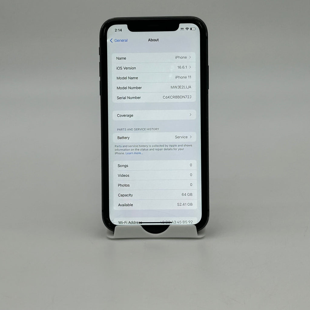 Broken Unlocked Apple iPhone 11 64GB 16.6 MWJE2LL/A Bad Battery