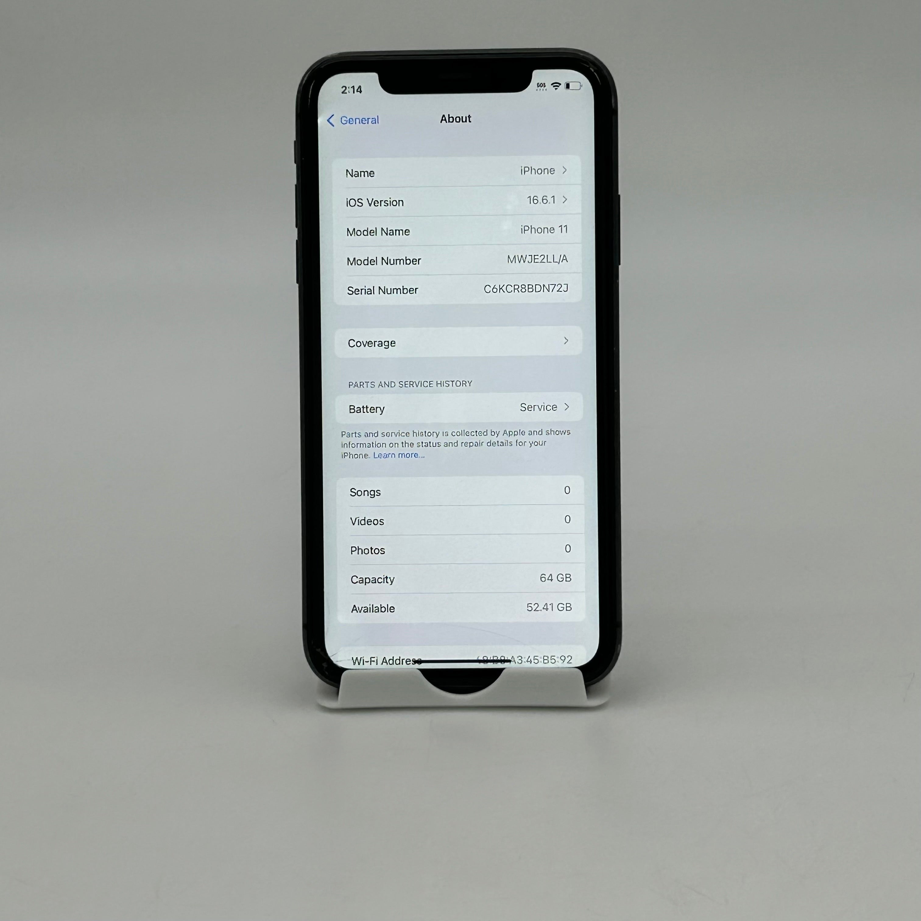 Broken Unlocked Apple iPhone 11 64GB 16.6 MWJE2LL/A Bad Battery