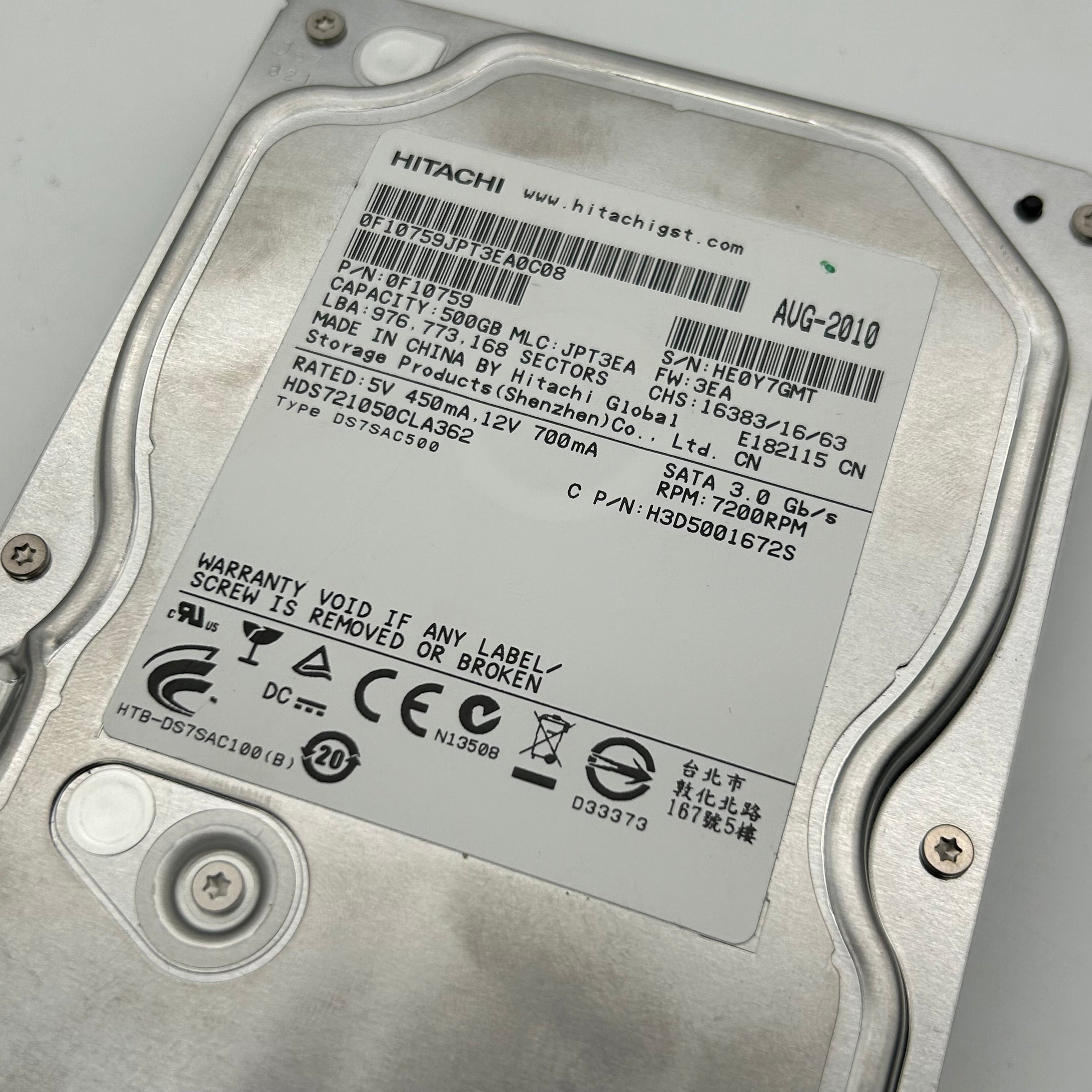 Lot of 16 Hitachi 500GB 3.5" SATA Hard Drives HDS721050CLA362 Bulk Untested