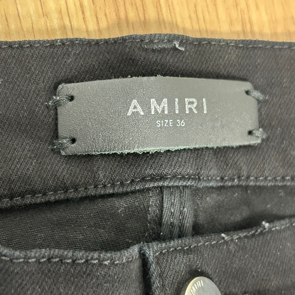Amiri Men's Black Distressed Denim Skinny Jeans Size 36