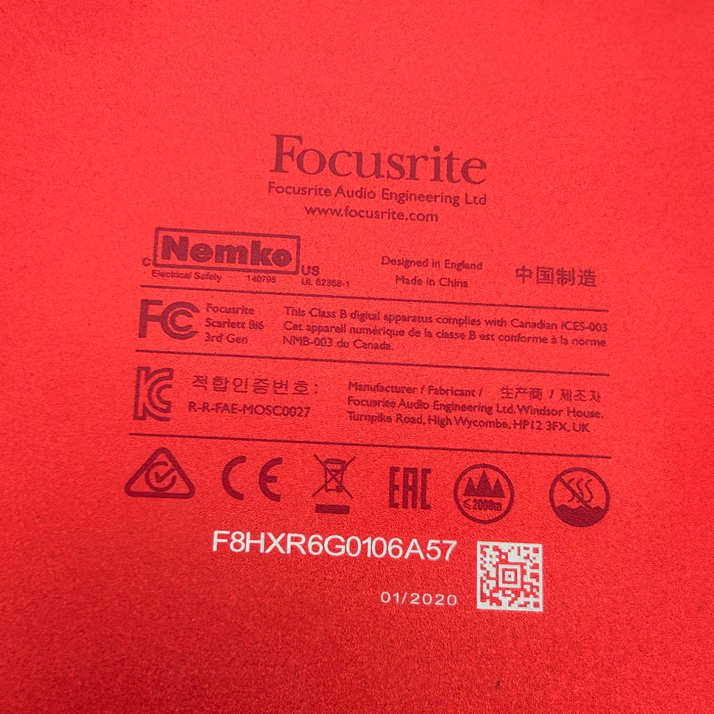 Focusrite Scarlett 8i6 3rd Gen USB Audio Interface