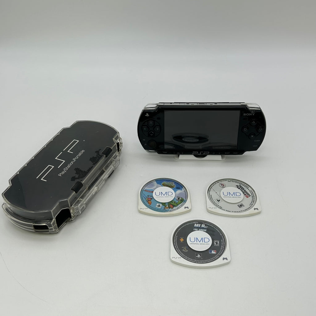 Sony PSP 2001 Piano Black Handheld Console Bundle Untested For Parts 3 Games