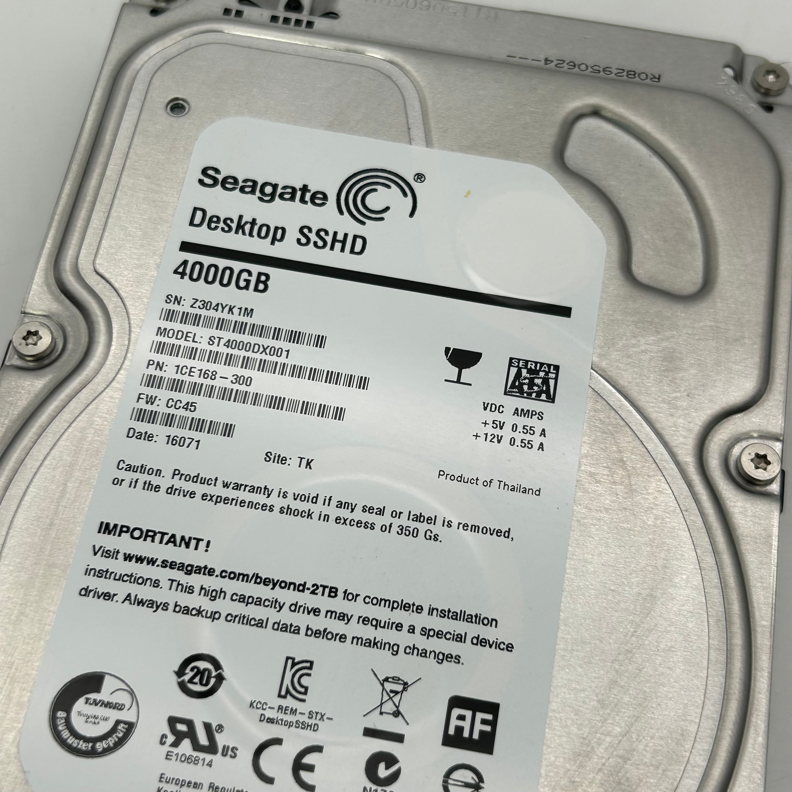 Seagate 4TB SATA Hybrid SSHD Internal Hard Drive ST4000DX001 3.5"  Untested