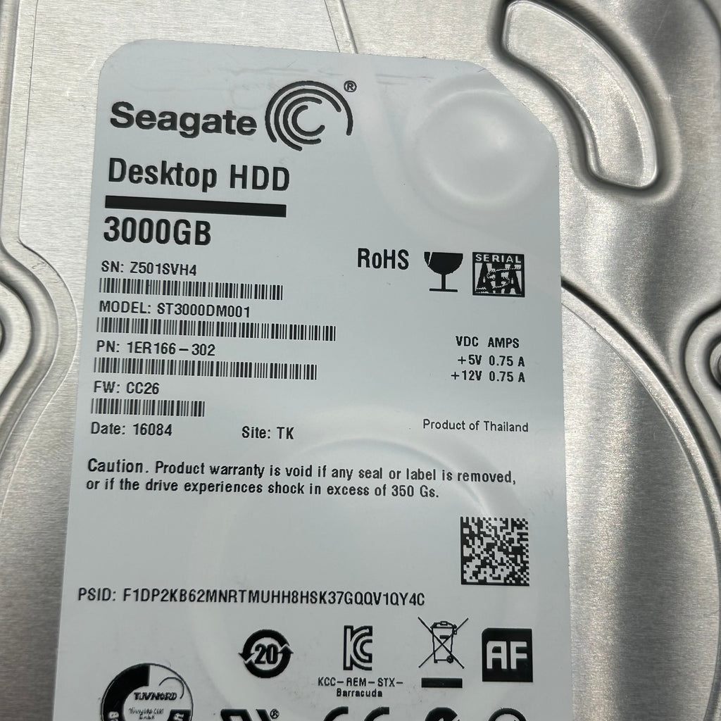 Lot of 5 Seagate 3TB 3000GB Desktop 3.5" Hard Drives ST3000DM01 - Untested As-Is