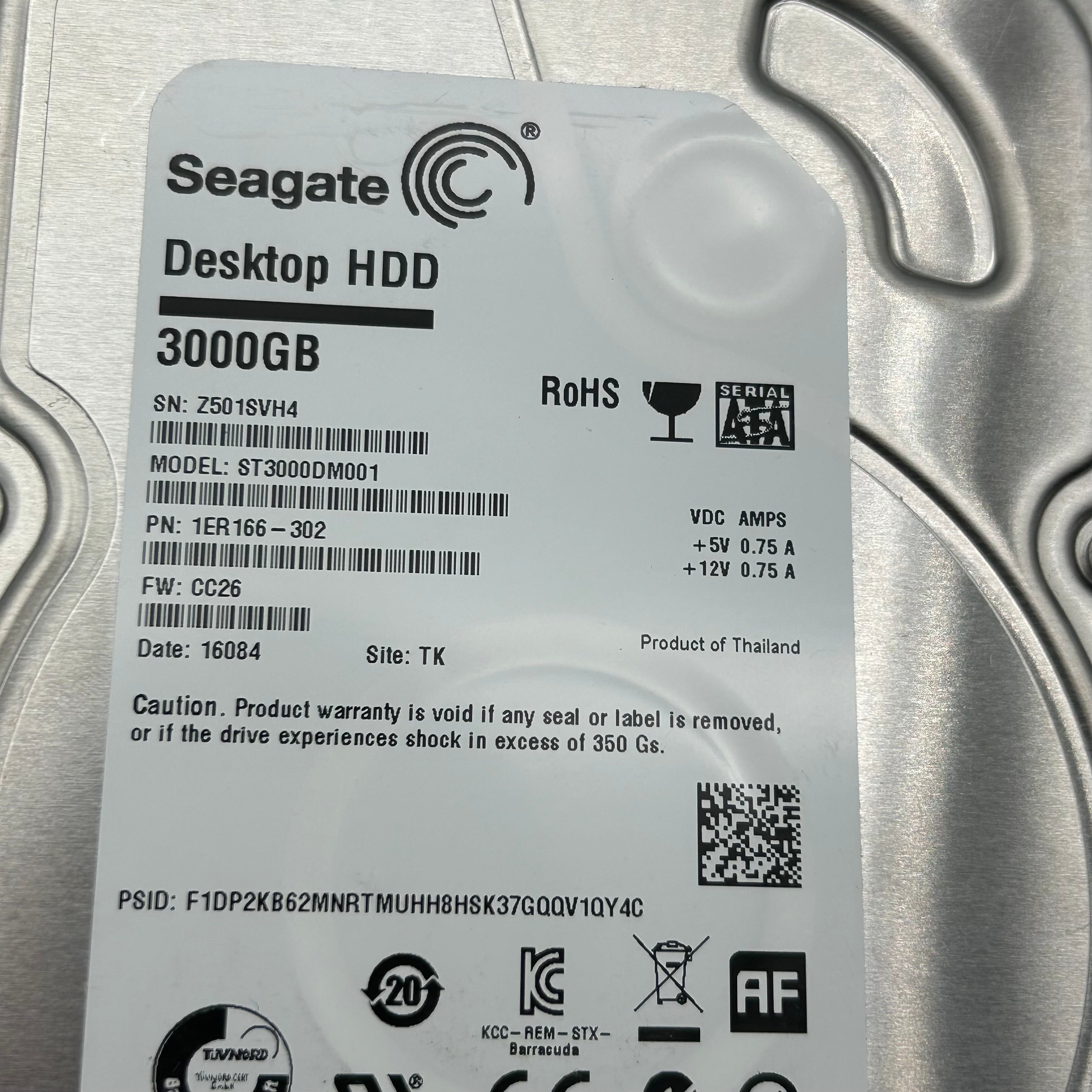 Lot of 5 Seagate 3TB 3000GB Desktop 3.5" Hard Drives ST3000DM01 - Untested As-Is