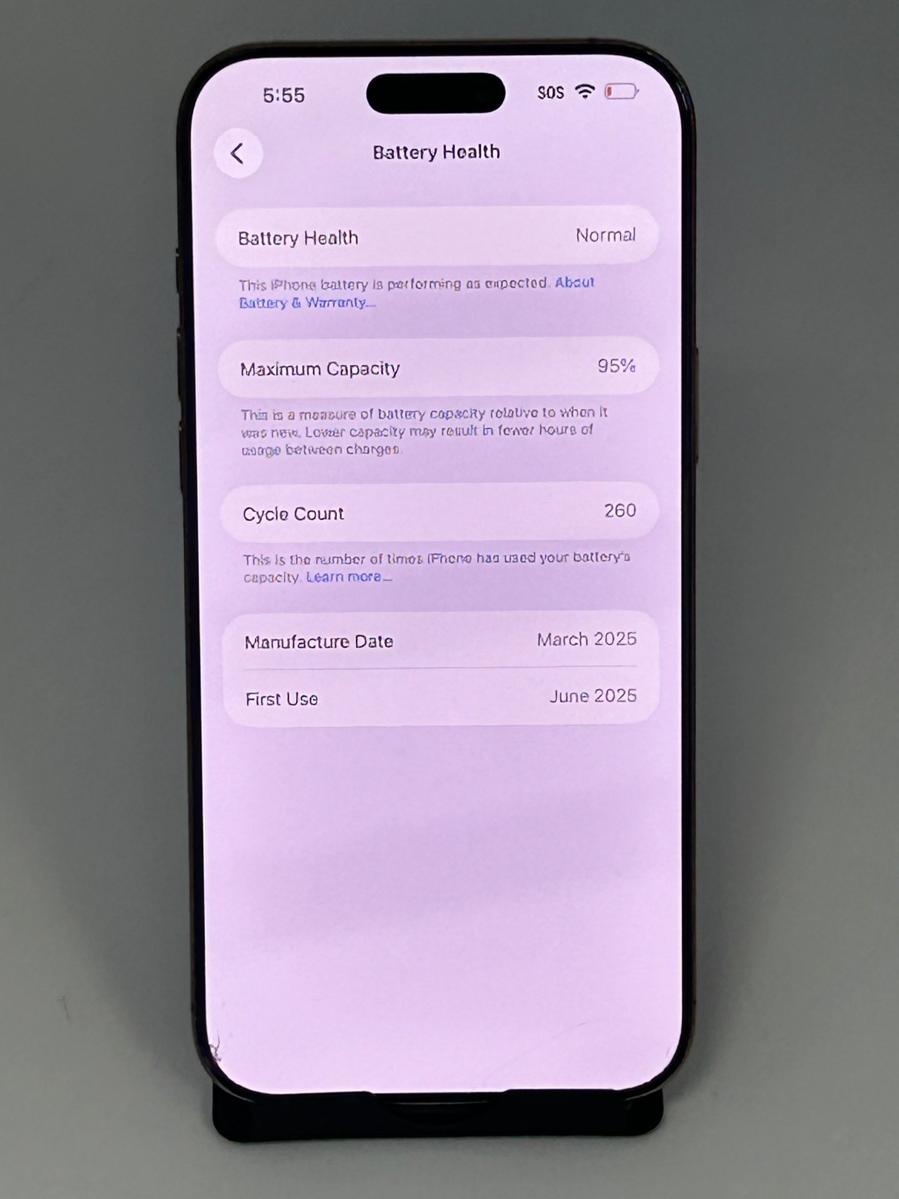 Spectrum Apple iPhone 16 Pro Max 256GB 260 Cycle Count 95% BH