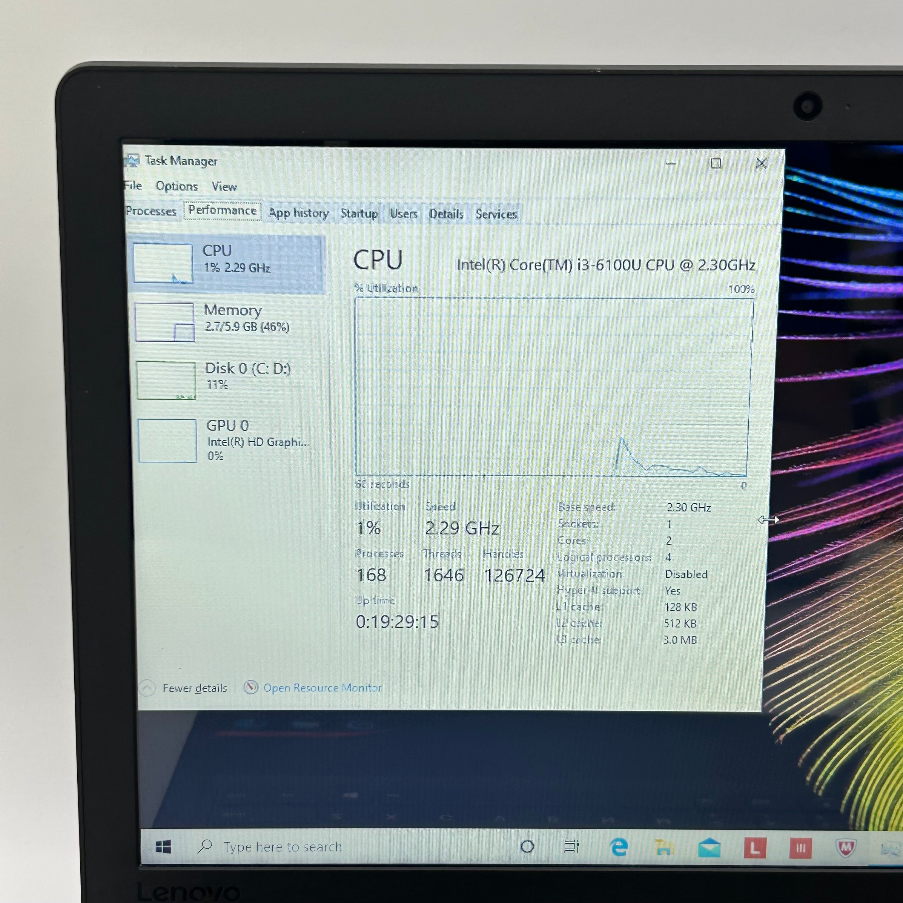 Lenovo IdeaPad 110‑15ISK 15.6" HD i3 6100U 6 GB RAM 1 TB HDD Black