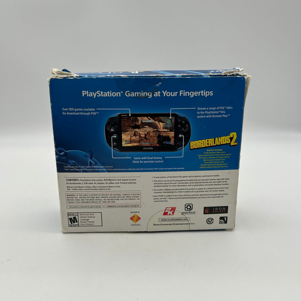 Sony PS Vita PCH-2001 Borderlands 2 Bundle Black Wi-Fi w/ 8gb Memory Card & Box