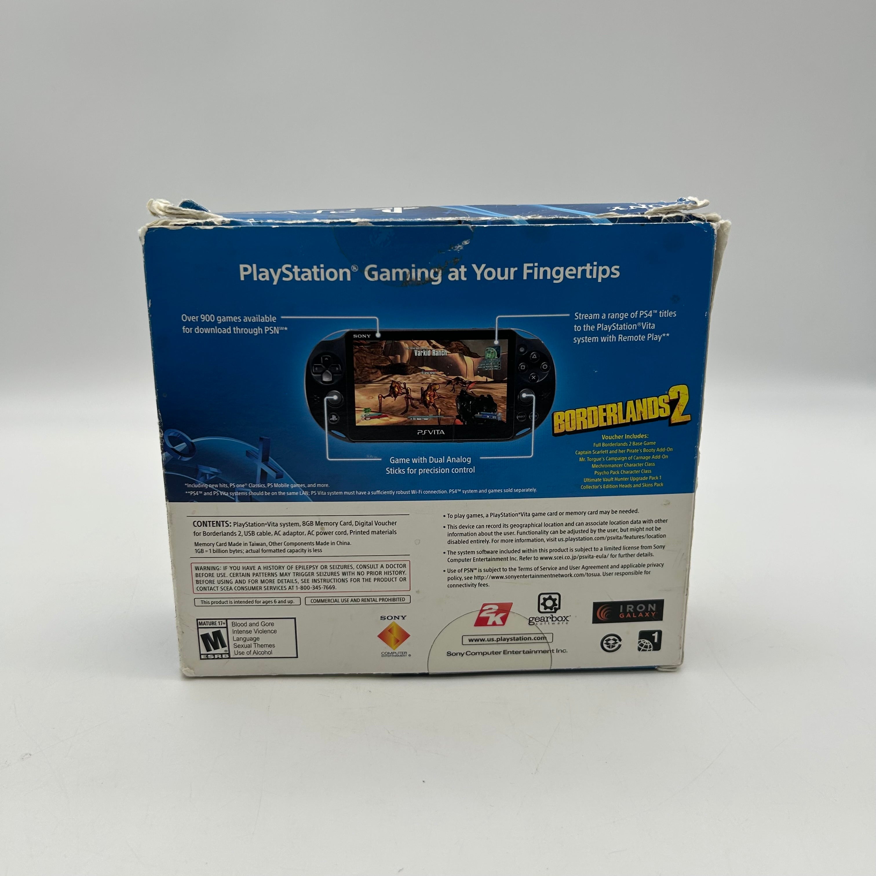 Sony PS Vita PCH-2001 Borderlands 2 Bundle Black Wi-Fi w/ 8gb Memory Card & Box