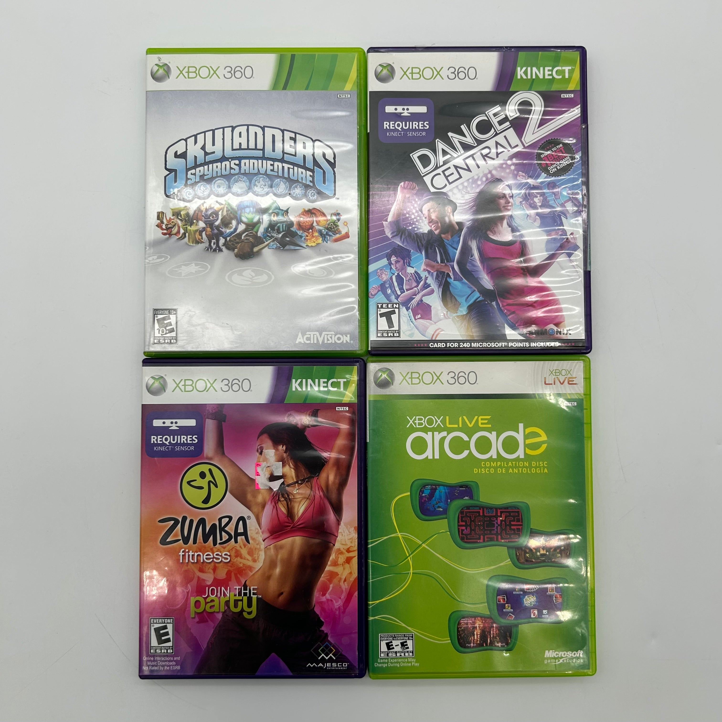 Microsoft Xbox 360 S 1439 Black Console Bundle with Kinect, Controller, Box & 5 Games