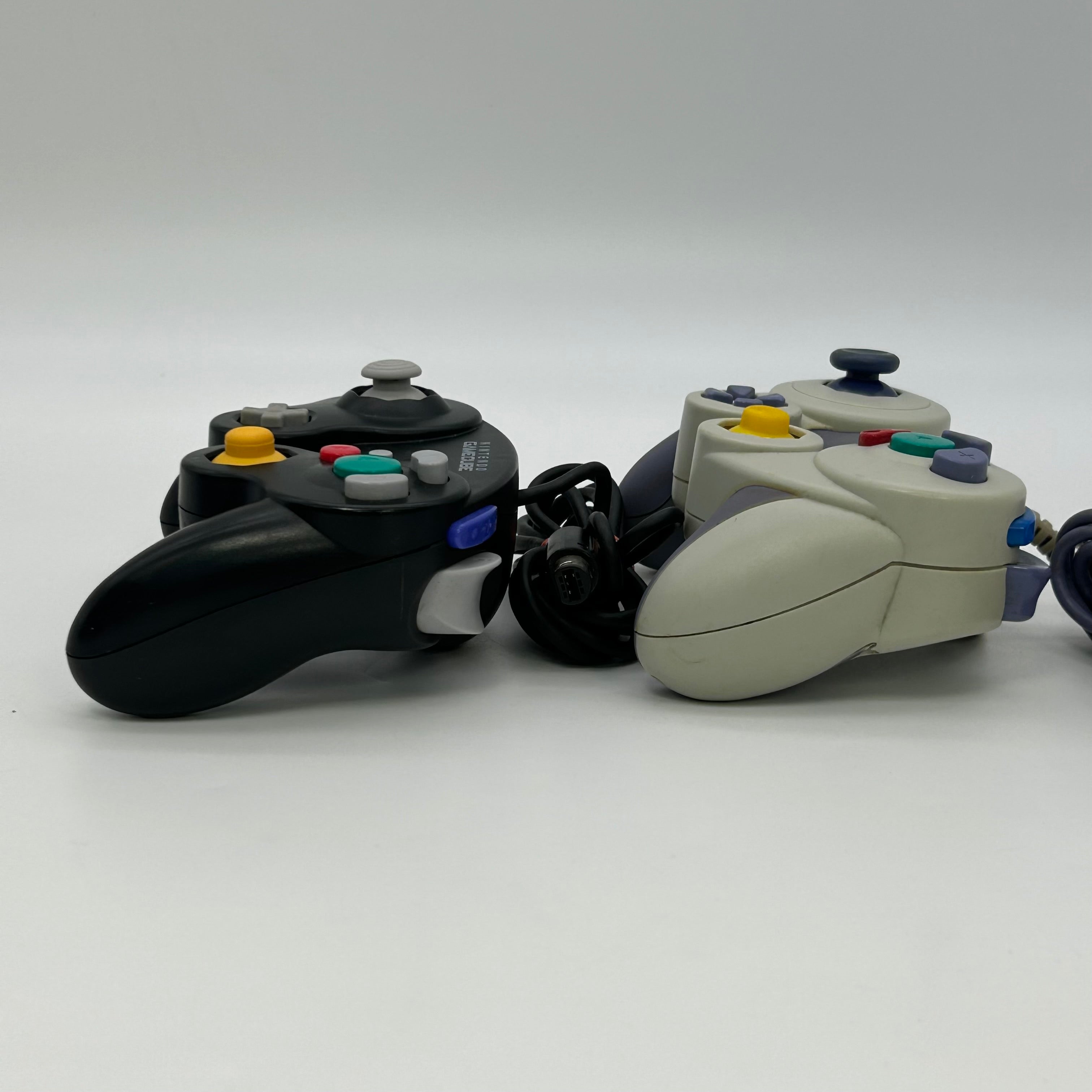 Nintendo GameCube Indigo DOL-001 Console Bundle 2 Controllers 2 Games TESTED