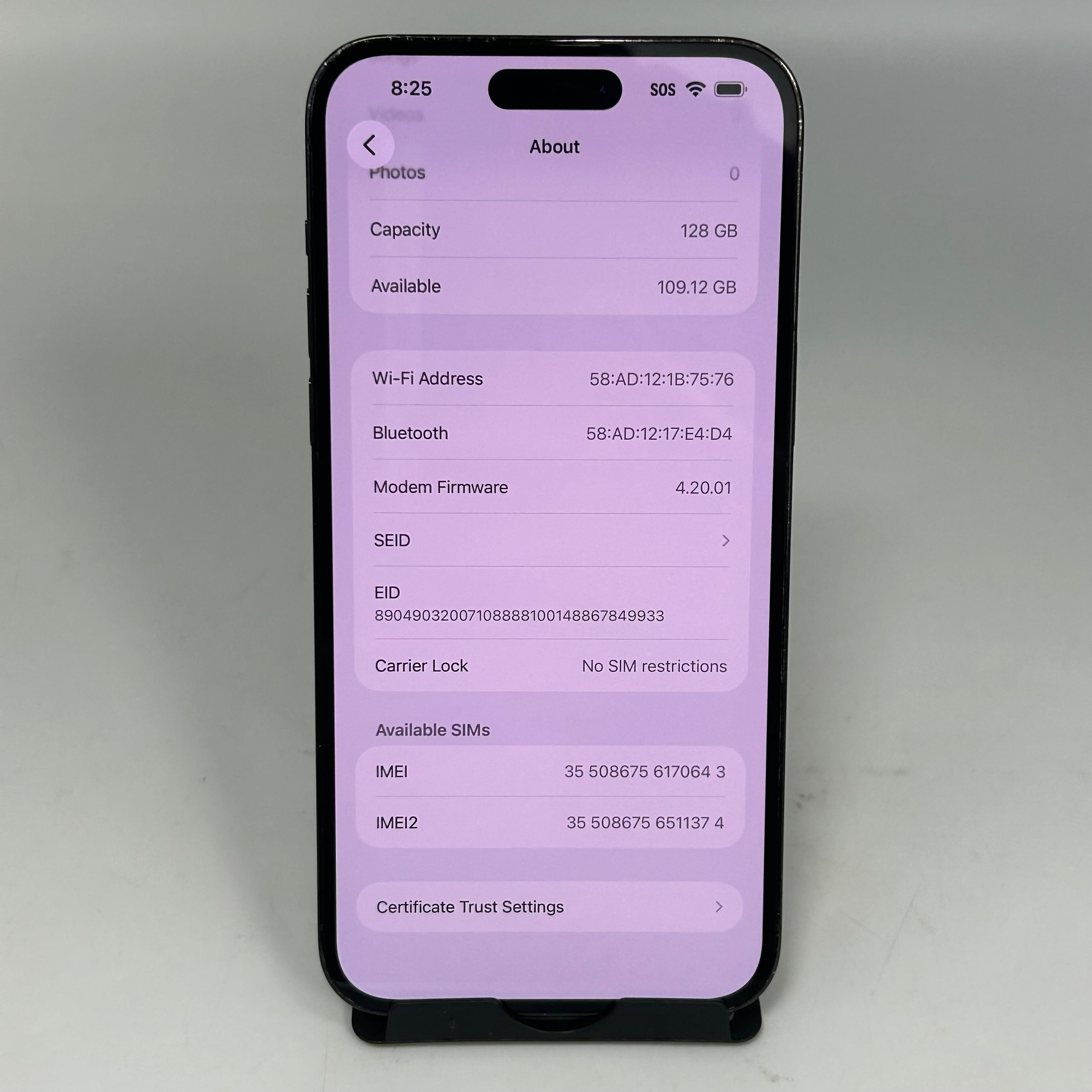 Apple iPhone 14 Pro Max, 128GB, Space Black, 84% BH *READ