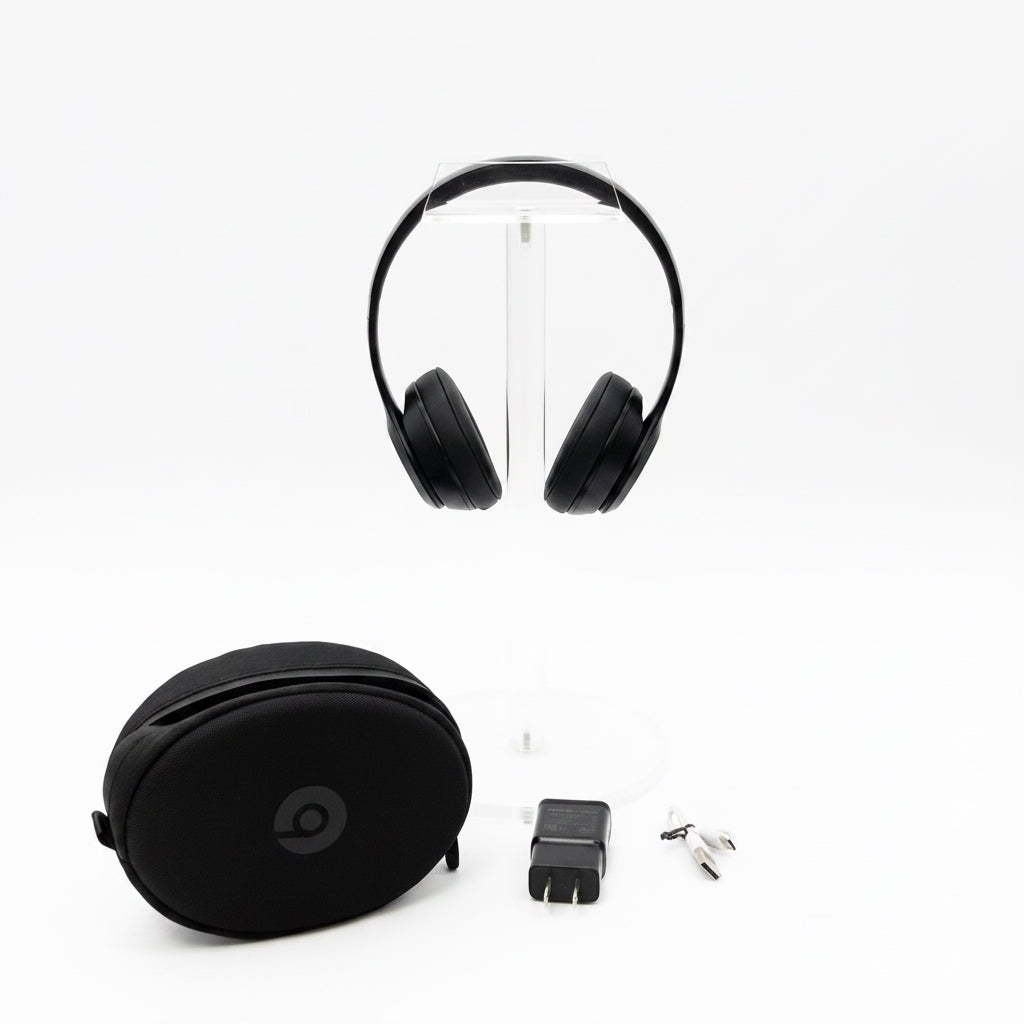 Beats Solo3 Wireless Over-Ear Bluetooth Headphones Black A1796 W/case