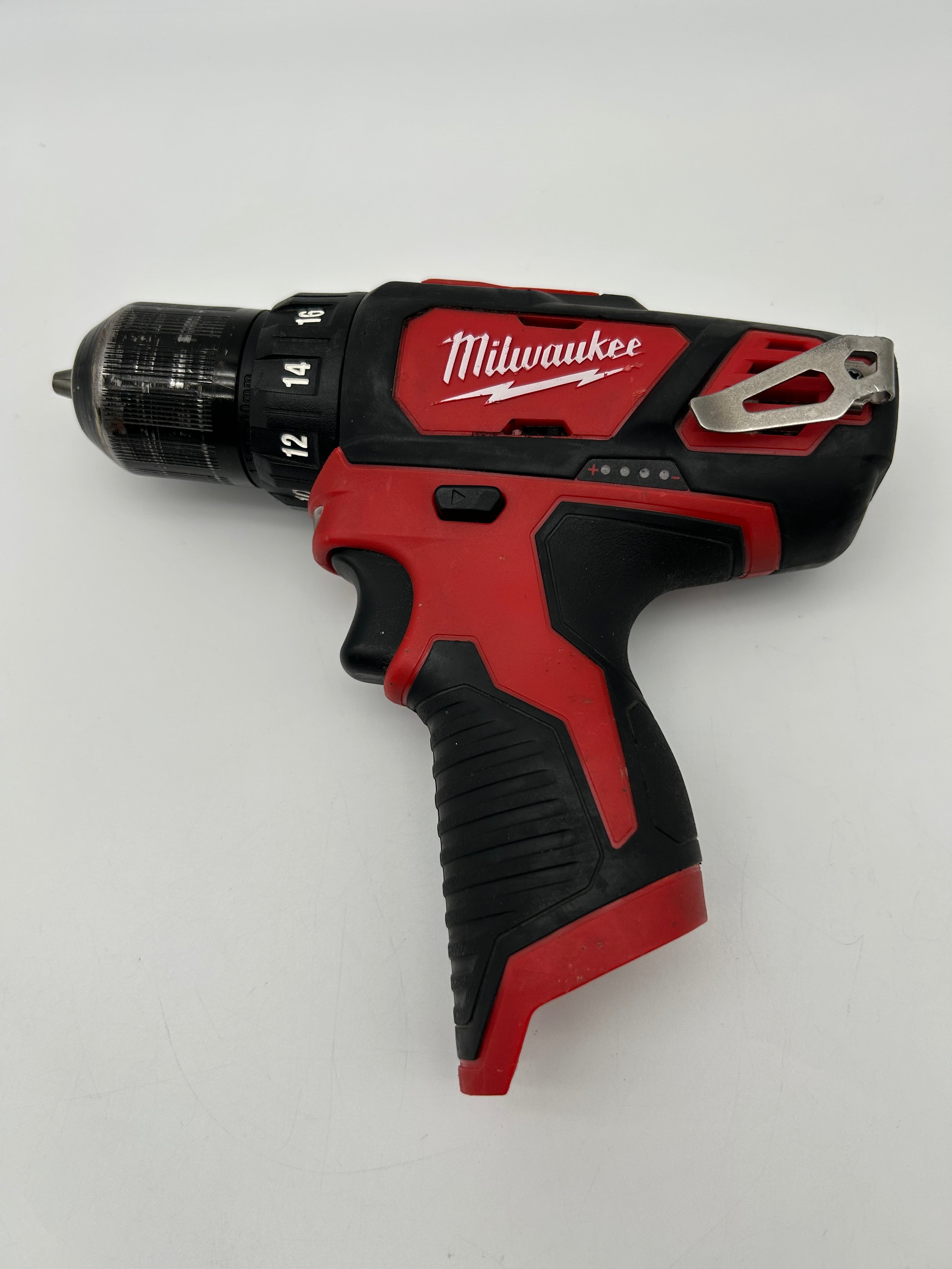 Milwaukee 2407-20 3/8" (10mm) Drill/Driver Red Used - C 2 Batteries