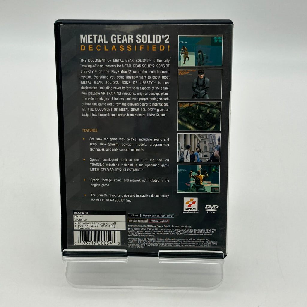 The Documents Of Metal Gear Solid 2 PS2 w/ Manual & Case