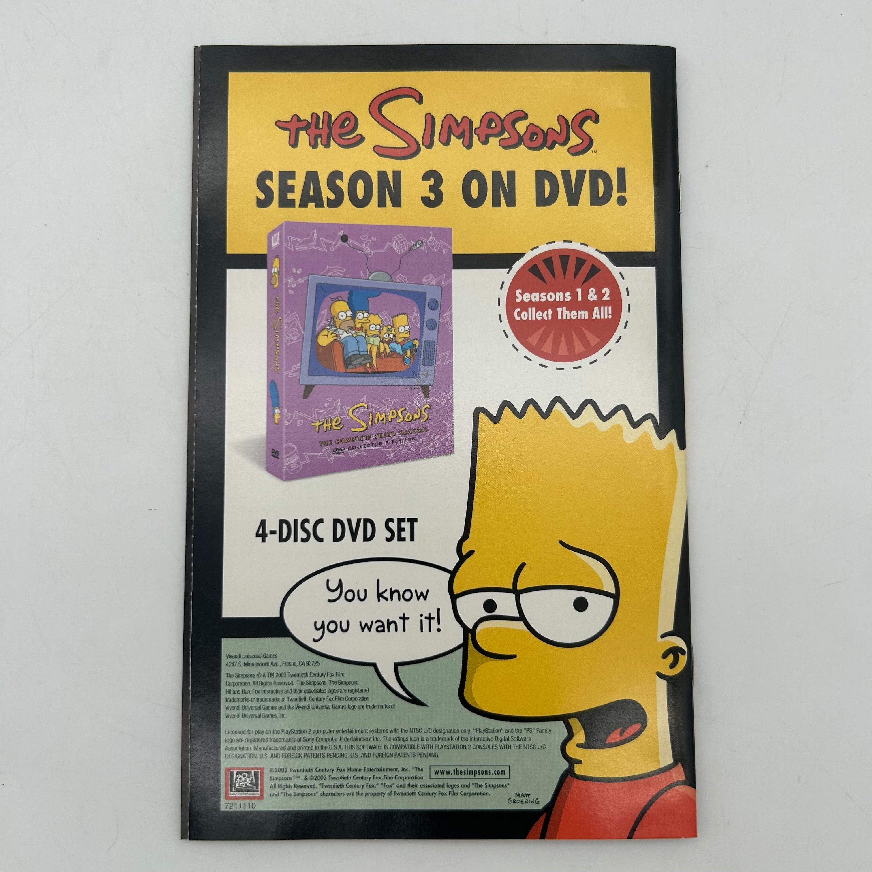 The Simpsons Hit and Run (Sony PlayStation 2 PS2, 2003)