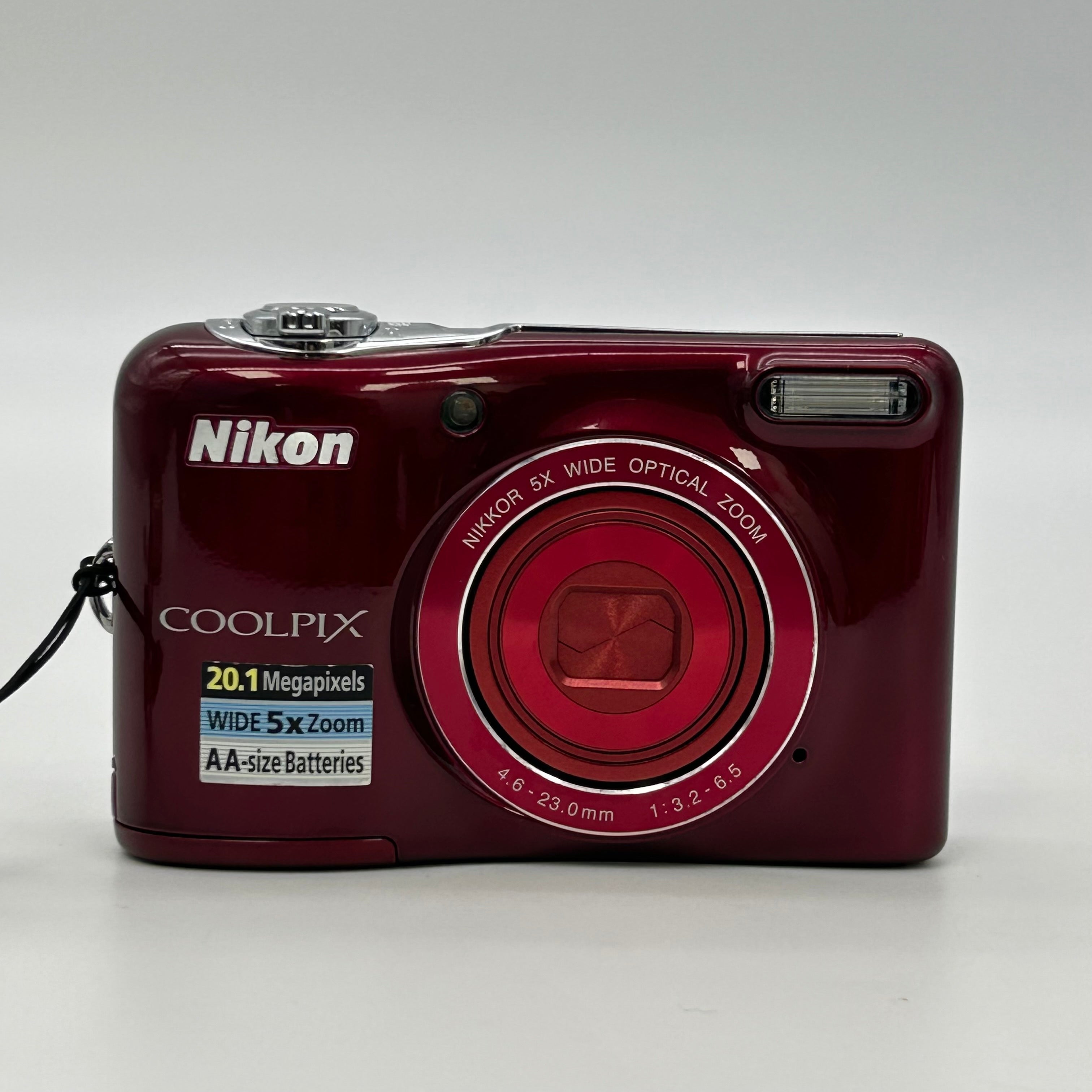Nikon COOLPIX L32 20.1MP Digital Camera - Red - Case & 1GB SD - TESTED