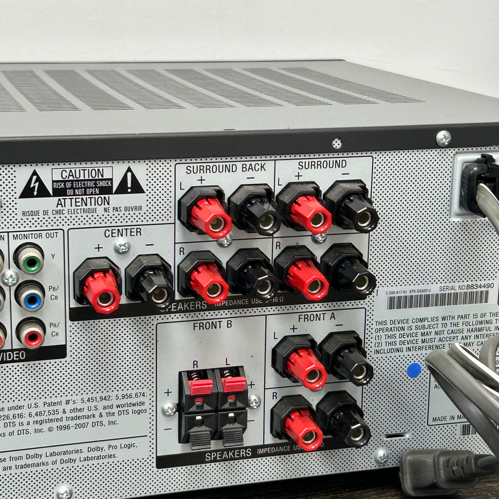 Sony STR-DG820 7.1 770W Multi-Channel Home Theater AV Receiver Untested