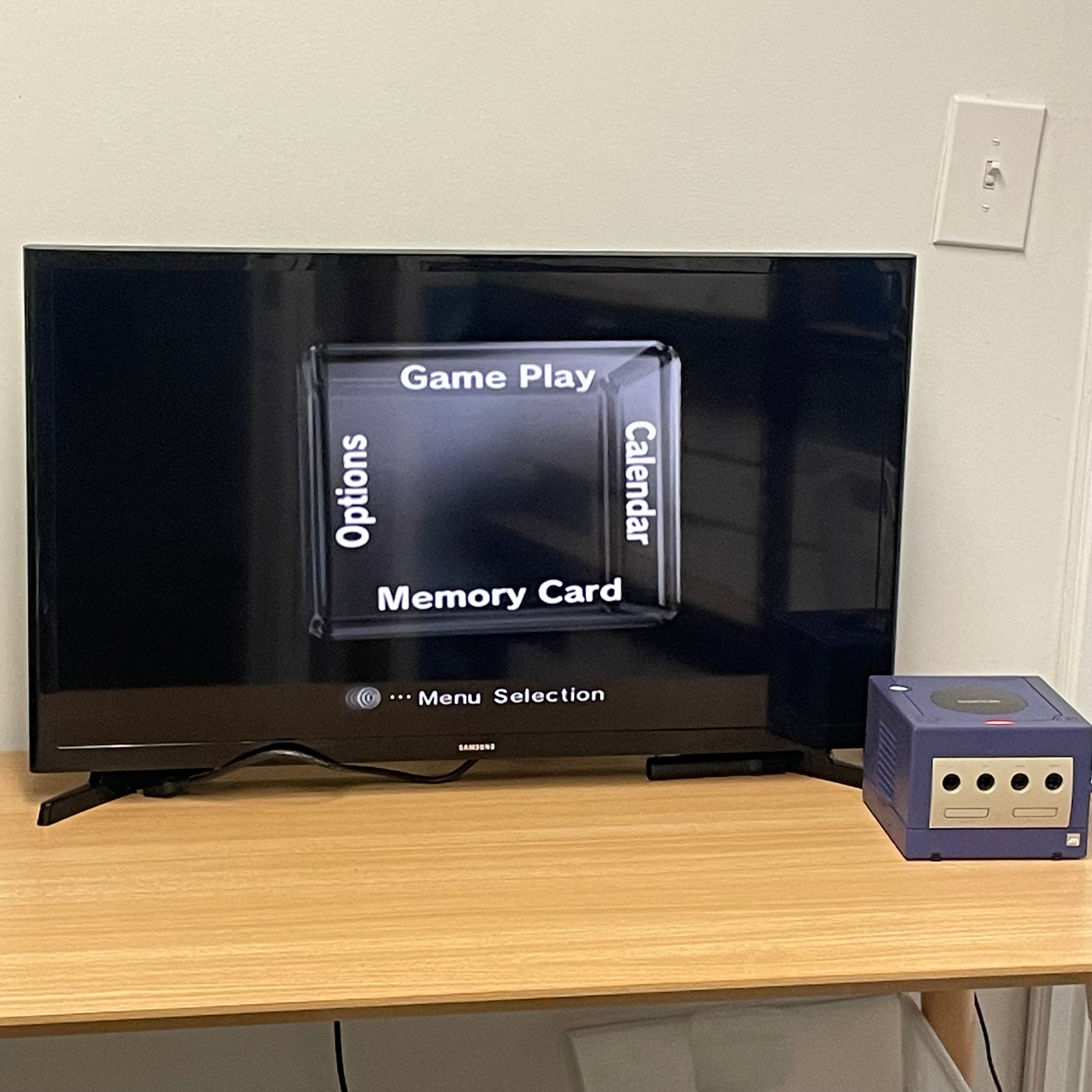 Nintendo GameCube Indigo DOL-001 Console Bundle 2 Controllers 2 Games TESTED