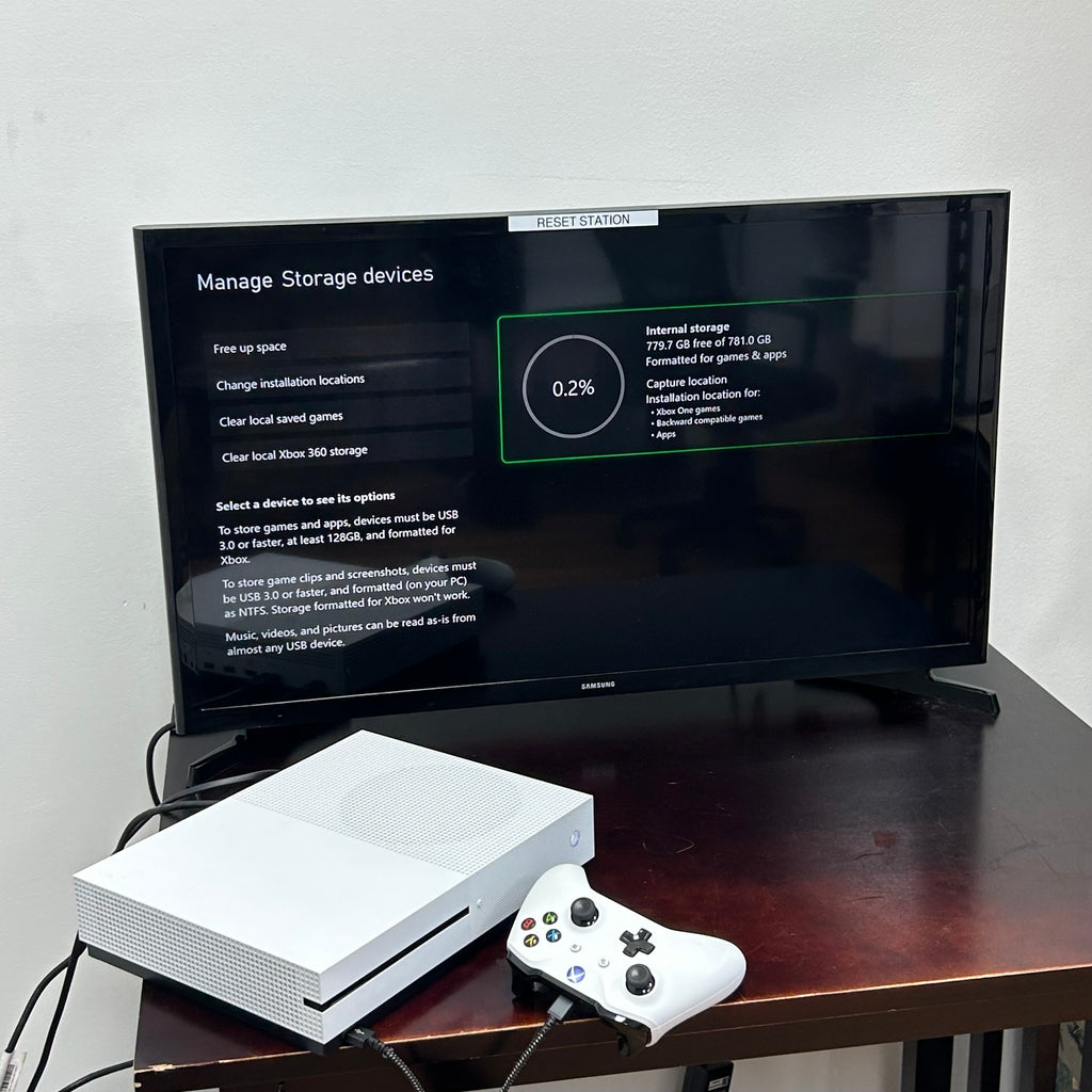 Microsoft Xbox One S 1681 1TB White Console w/ Controller & Cables  - Tested