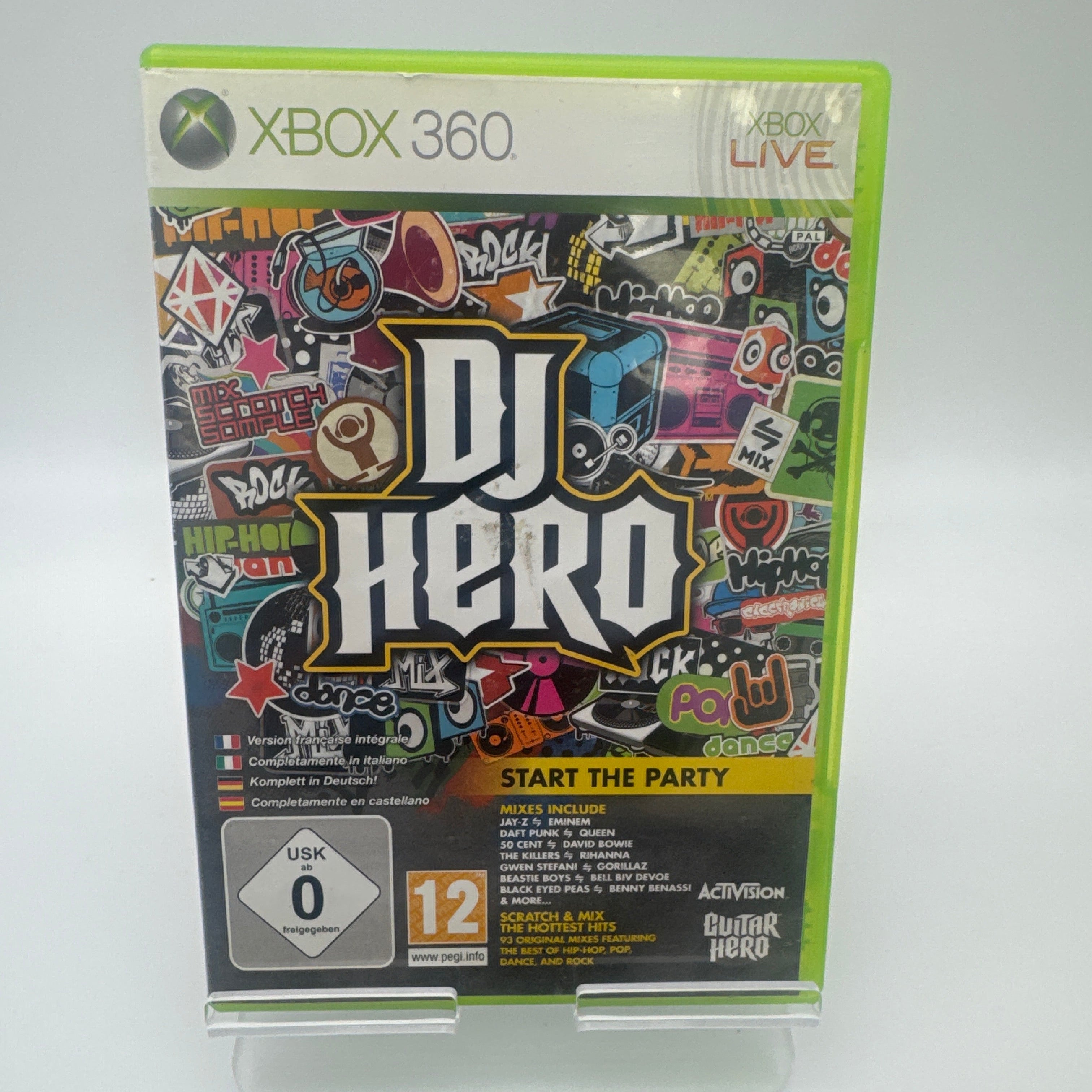 Xbox 360 DJ Hero Video Game Gold Boxed Condition (Used)