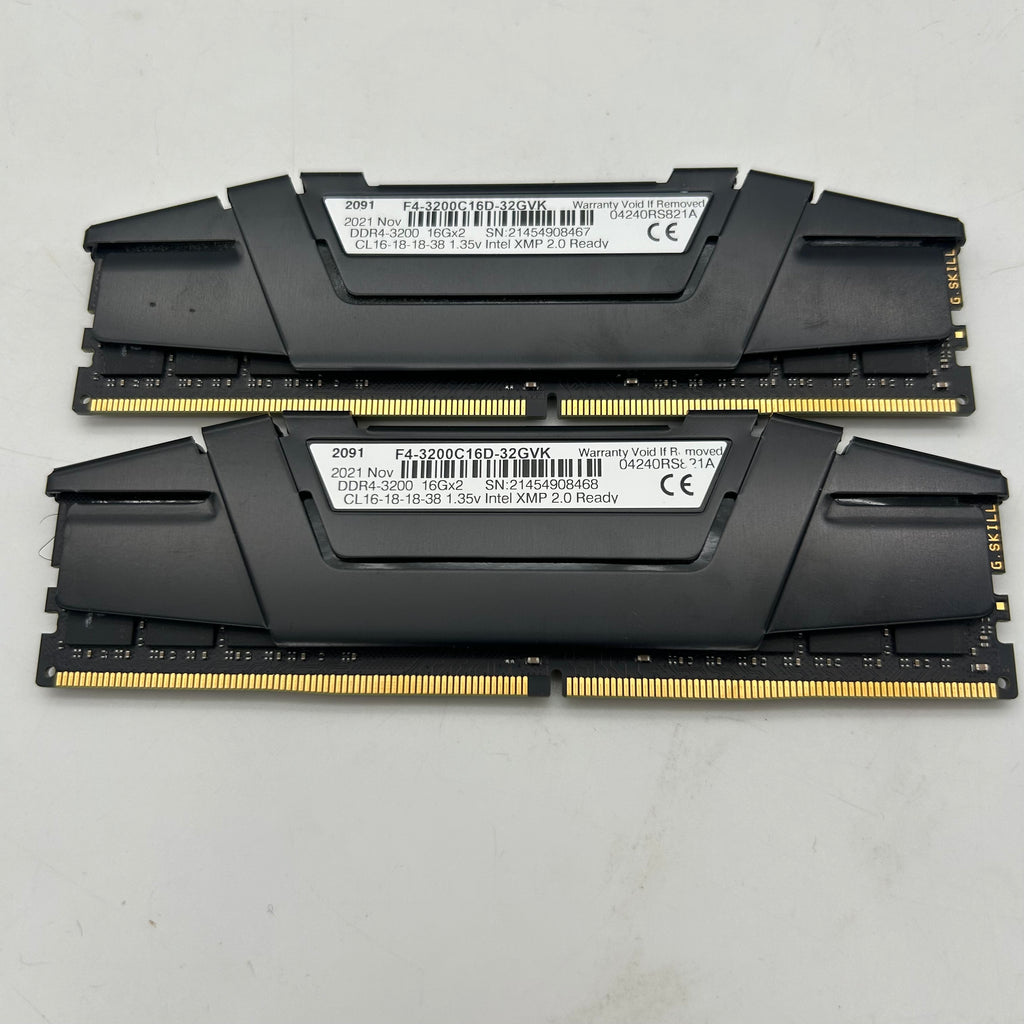 G.Skill Ripjaws V Series 32GB (2x16GB) DDR4 RAM 3200MHz (F4-3200C18D-32GVK) - TESTED